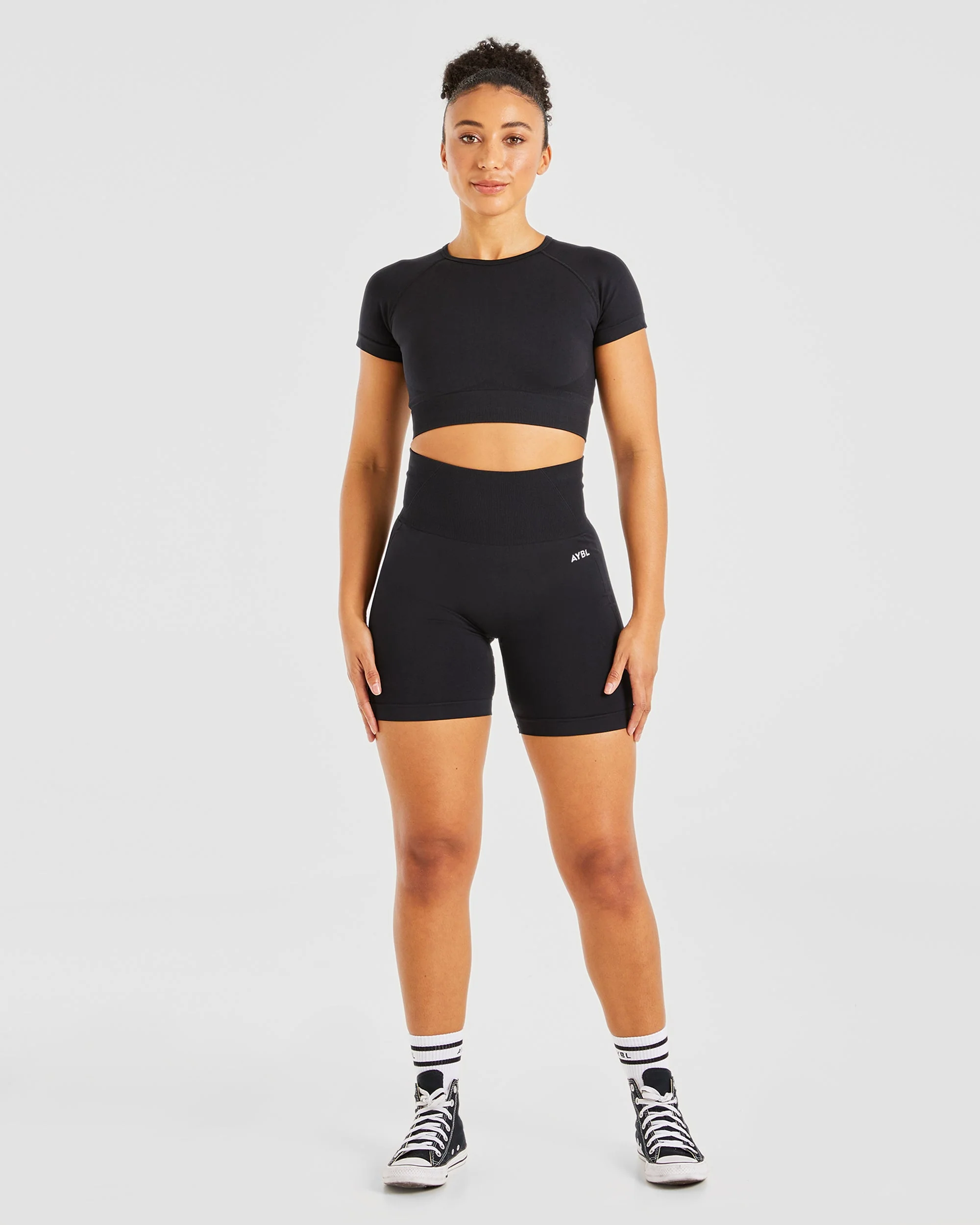Empower Seamless Crop Top - Noir - Image 3