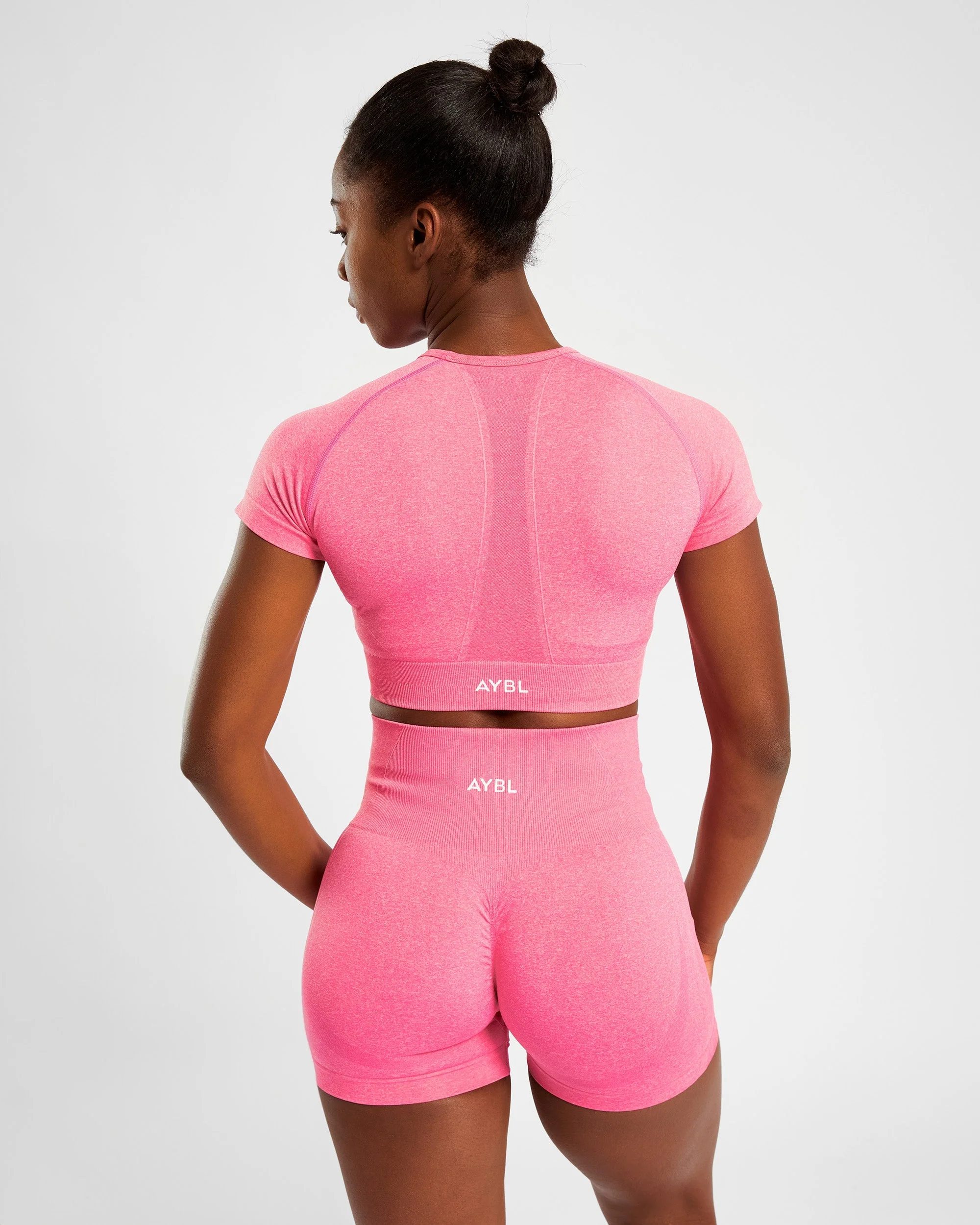 Empower Seamless Crop Top - Rose Marl - Image 10