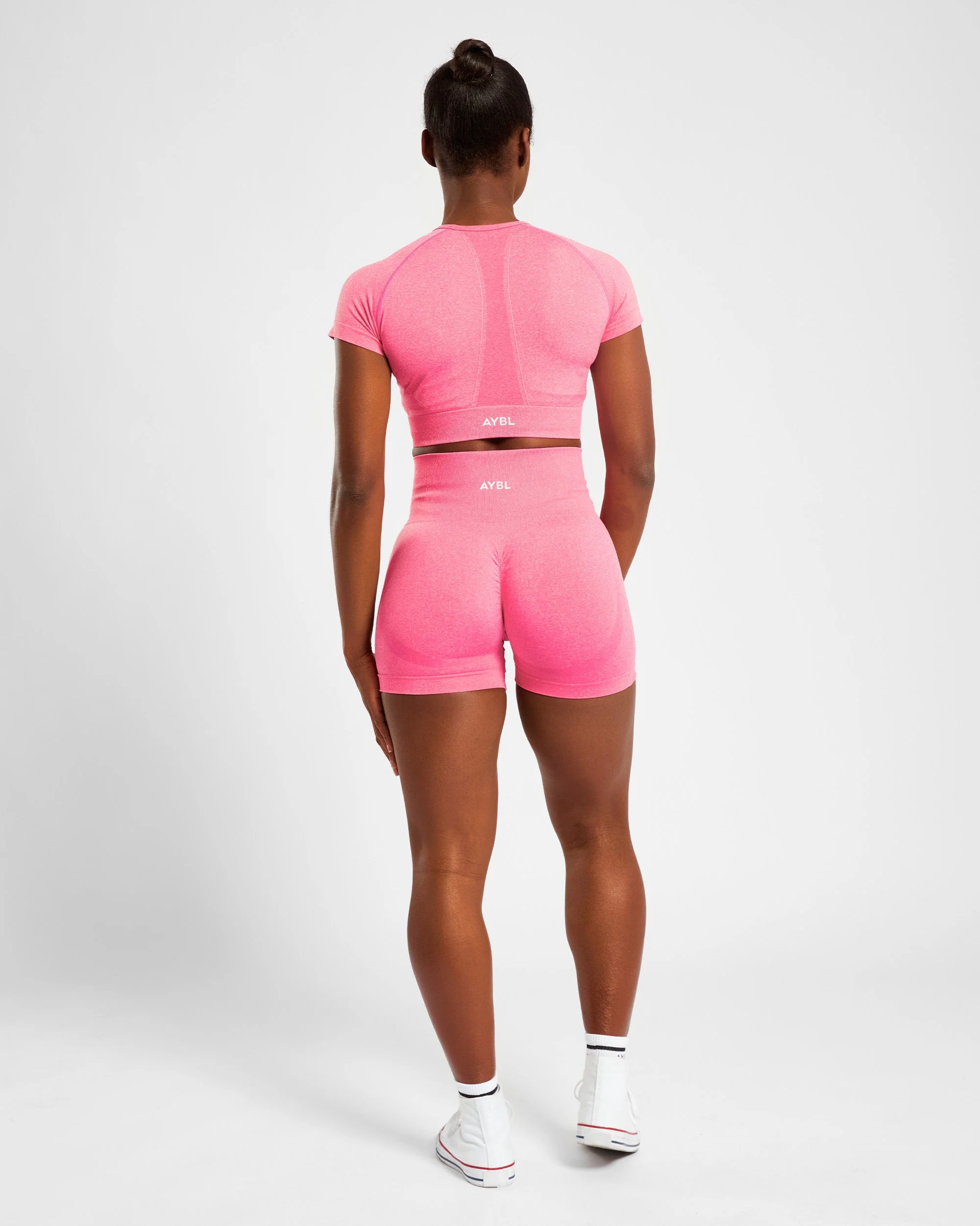 Empower Seamless Crop Top - Rose Marl - Image 12