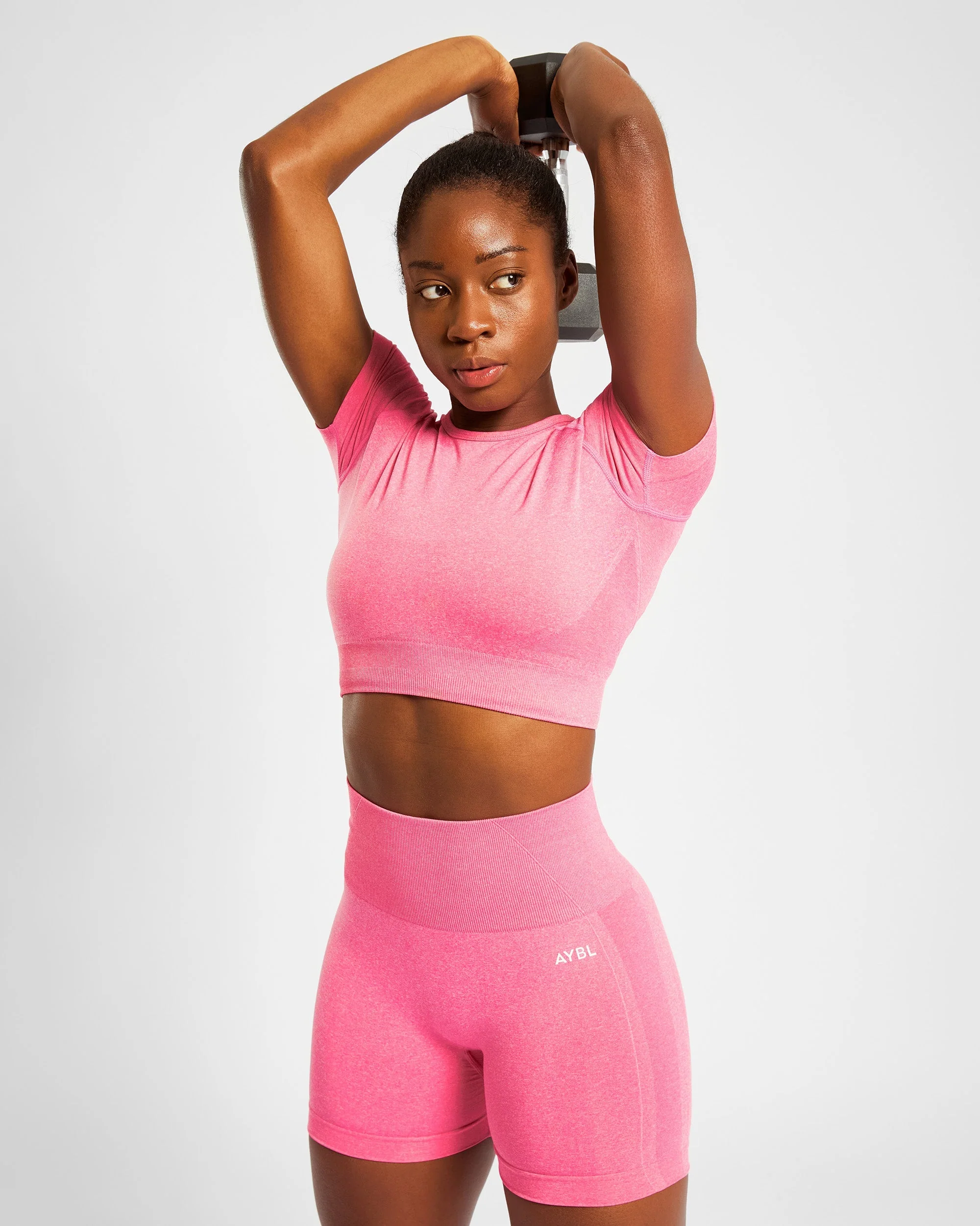 Empower Seamless Crop Top - Rose Marl - Image 15