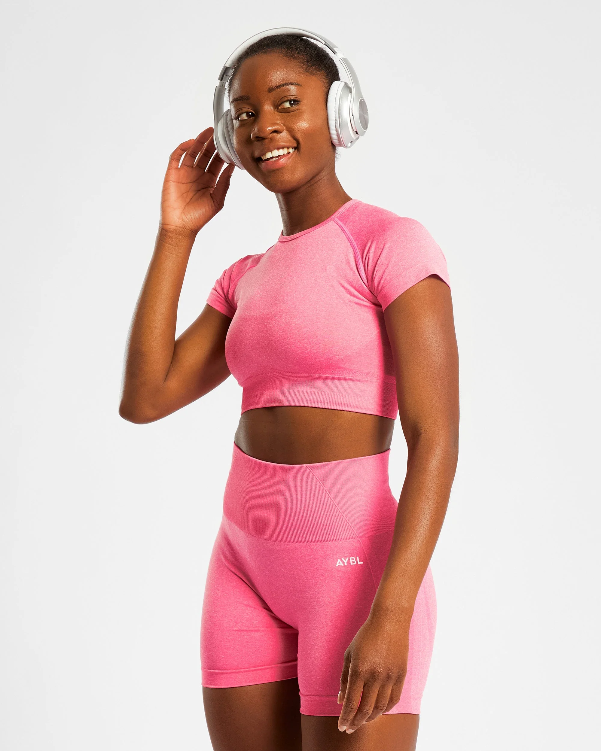 Empower Seamless Crop Top - Rose Marl - Image 16
