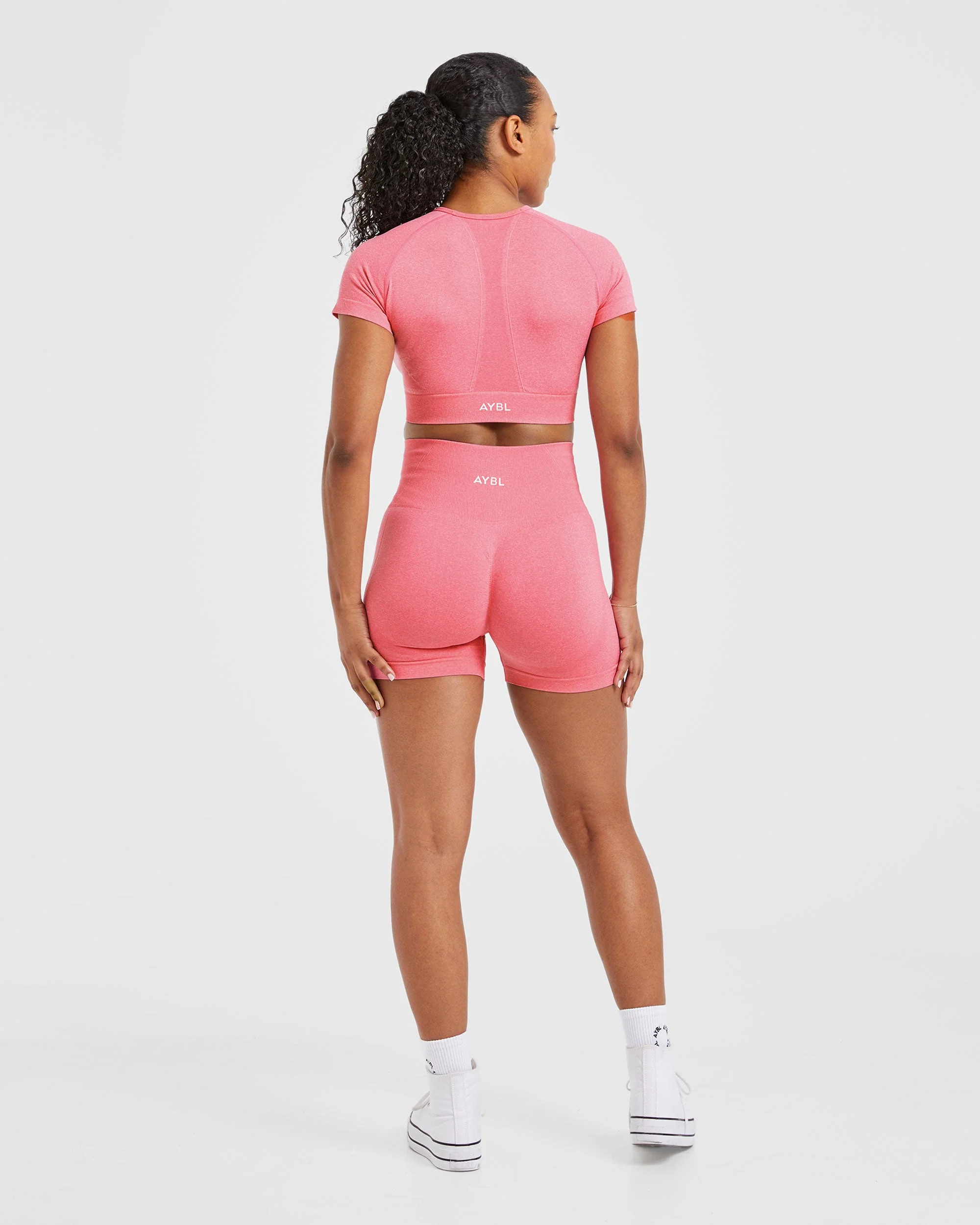 Empower Seamless Crop Top - Rose Marl - Image 4