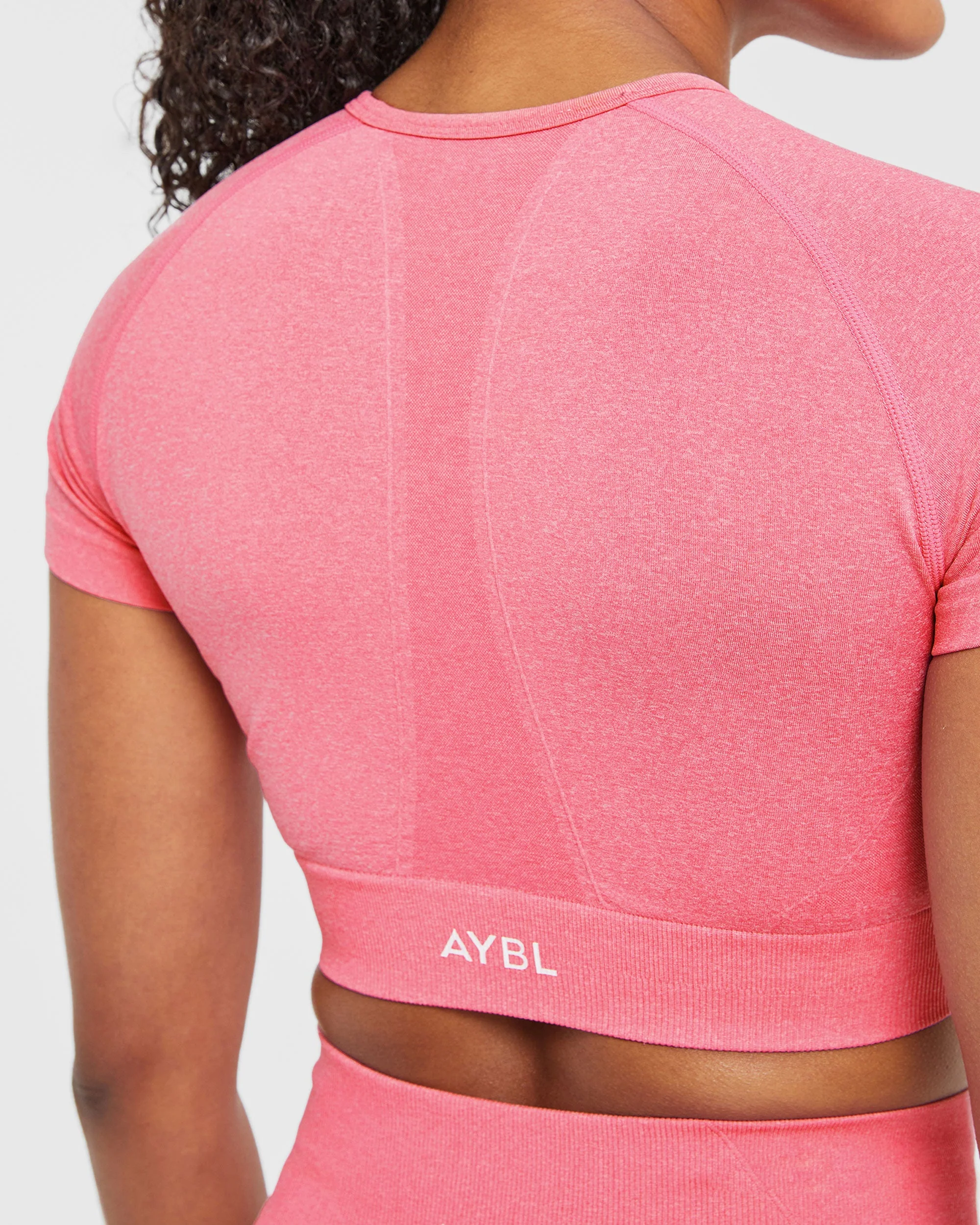 Empower Seamless Crop Top - Rose Marl - Image 5