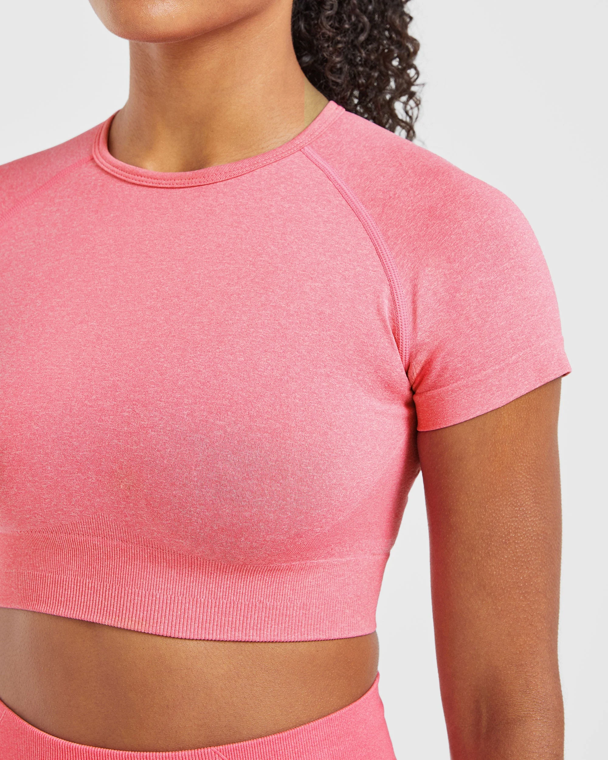 Empower Seamless Crop Top - Rose Marl - Image 6