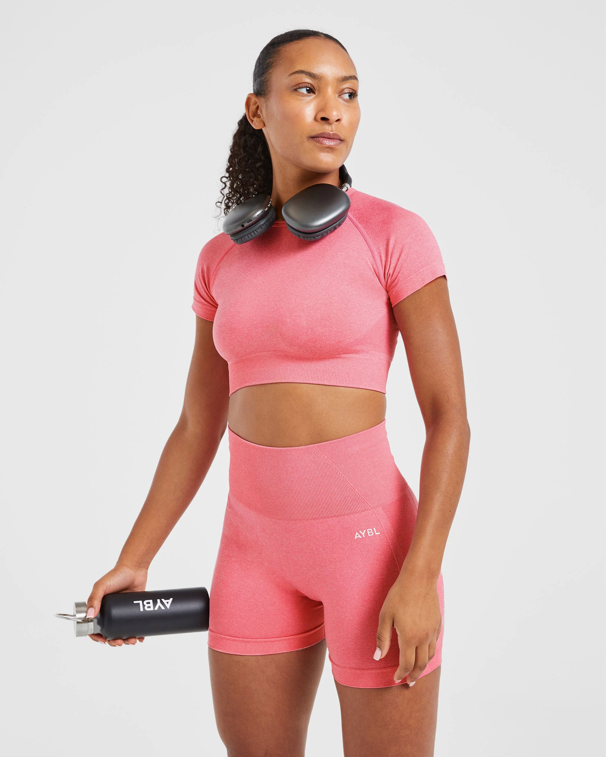 Empower Seamless Crop Top - Rose Marl - Image 7