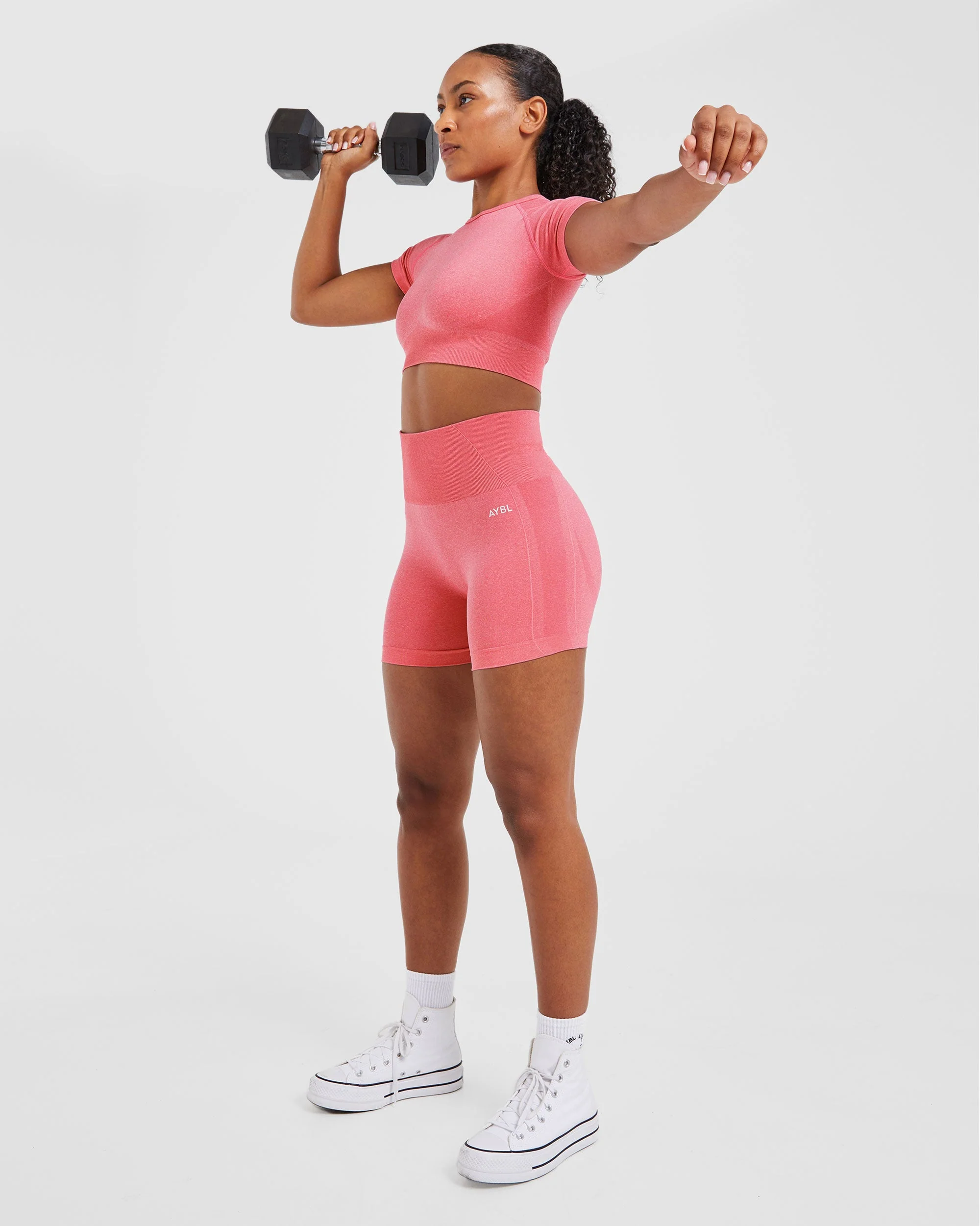 Empower Seamless Crop Top - Rose Marl - Image 8