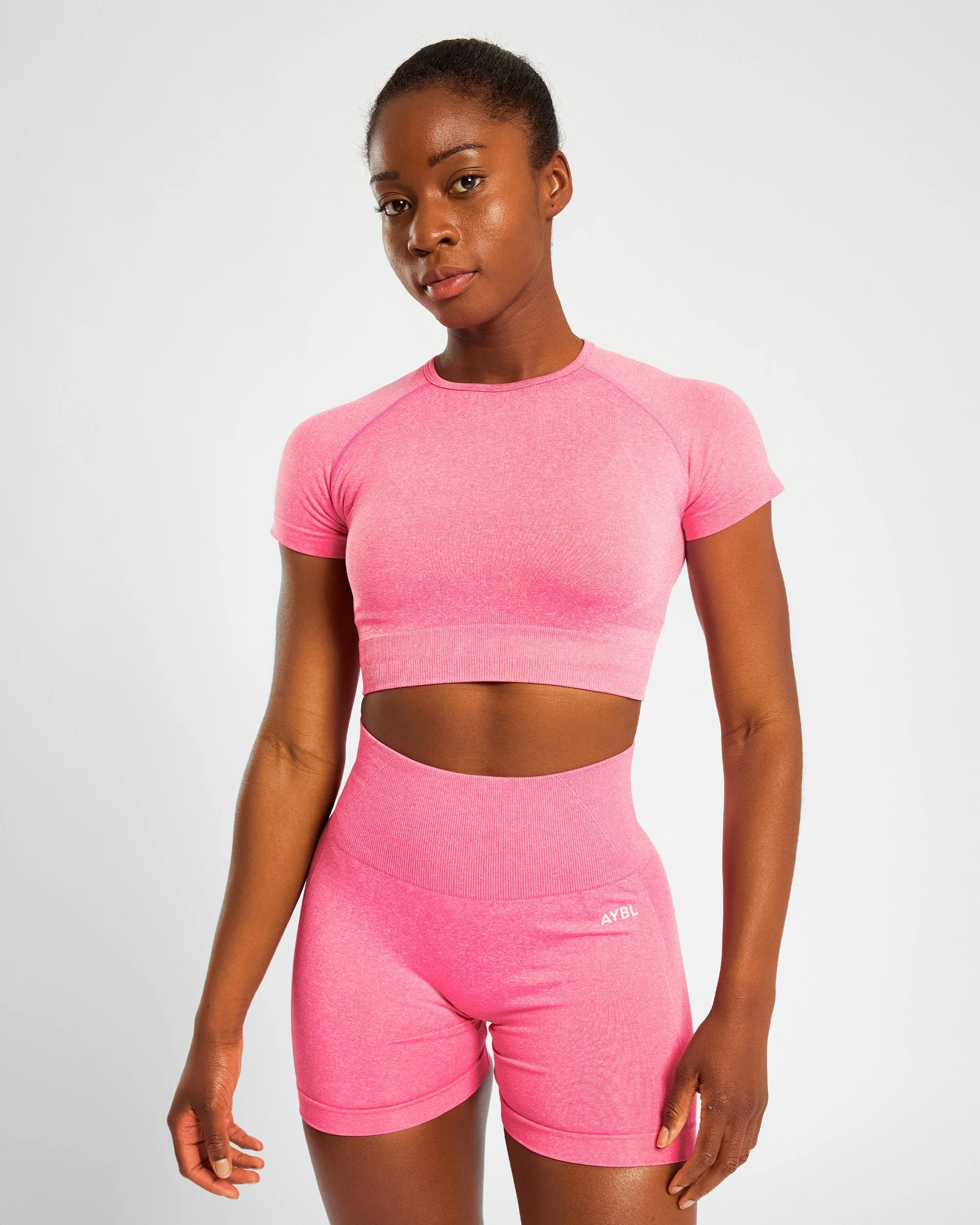 Empower Seamless Crop Top - Rose Marl - Image 9