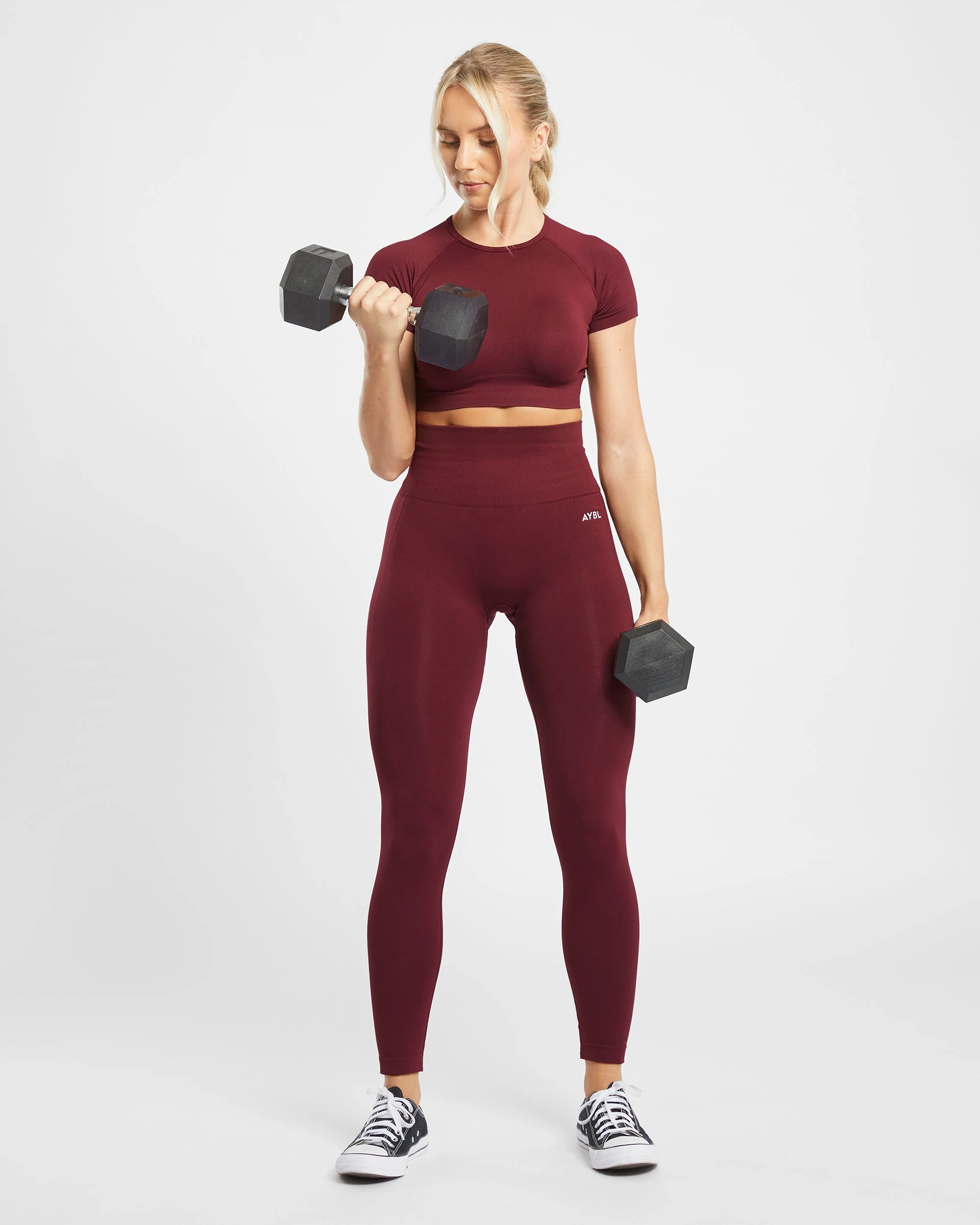 Empower Seamless Crop Top - Rouge Wine - Image 13