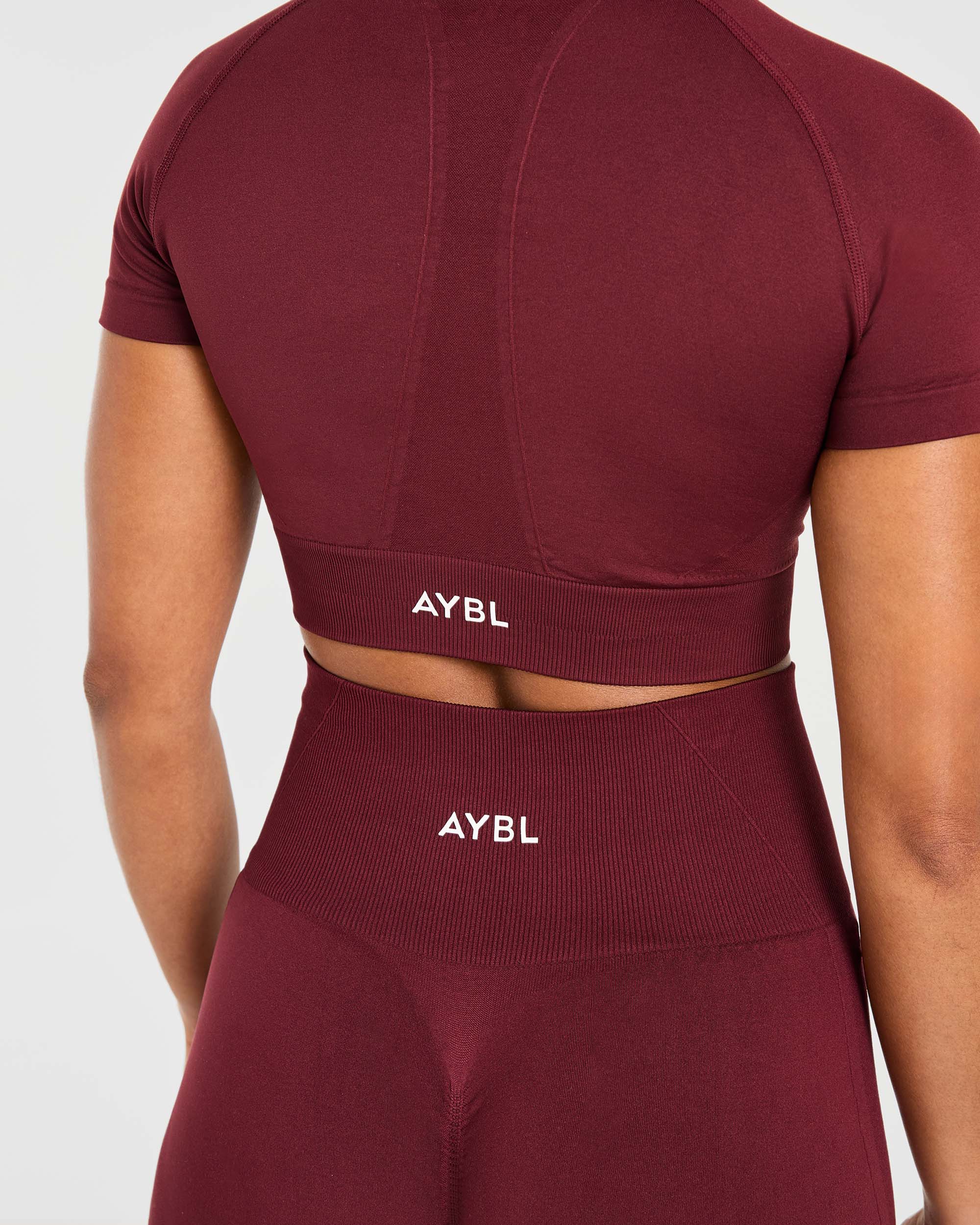 Empower Seamless Crop Top - Rouge Wine - Image 6