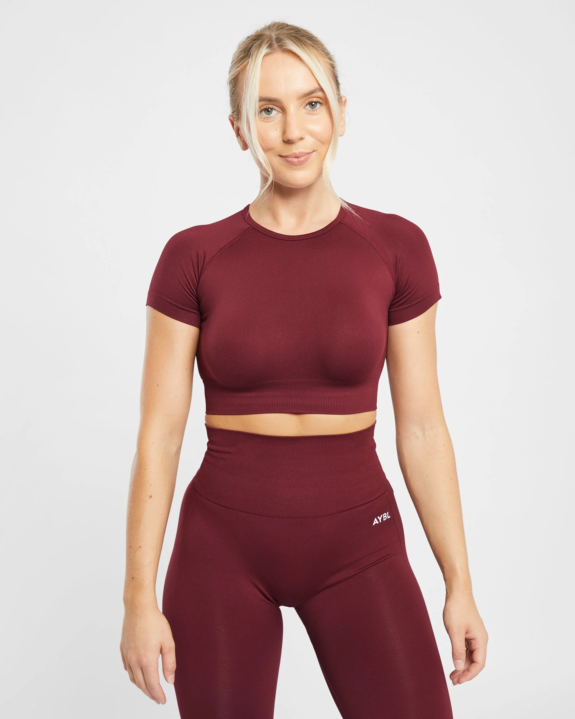 Empower Seamless Crop Top - Rouge Wine - Image 9