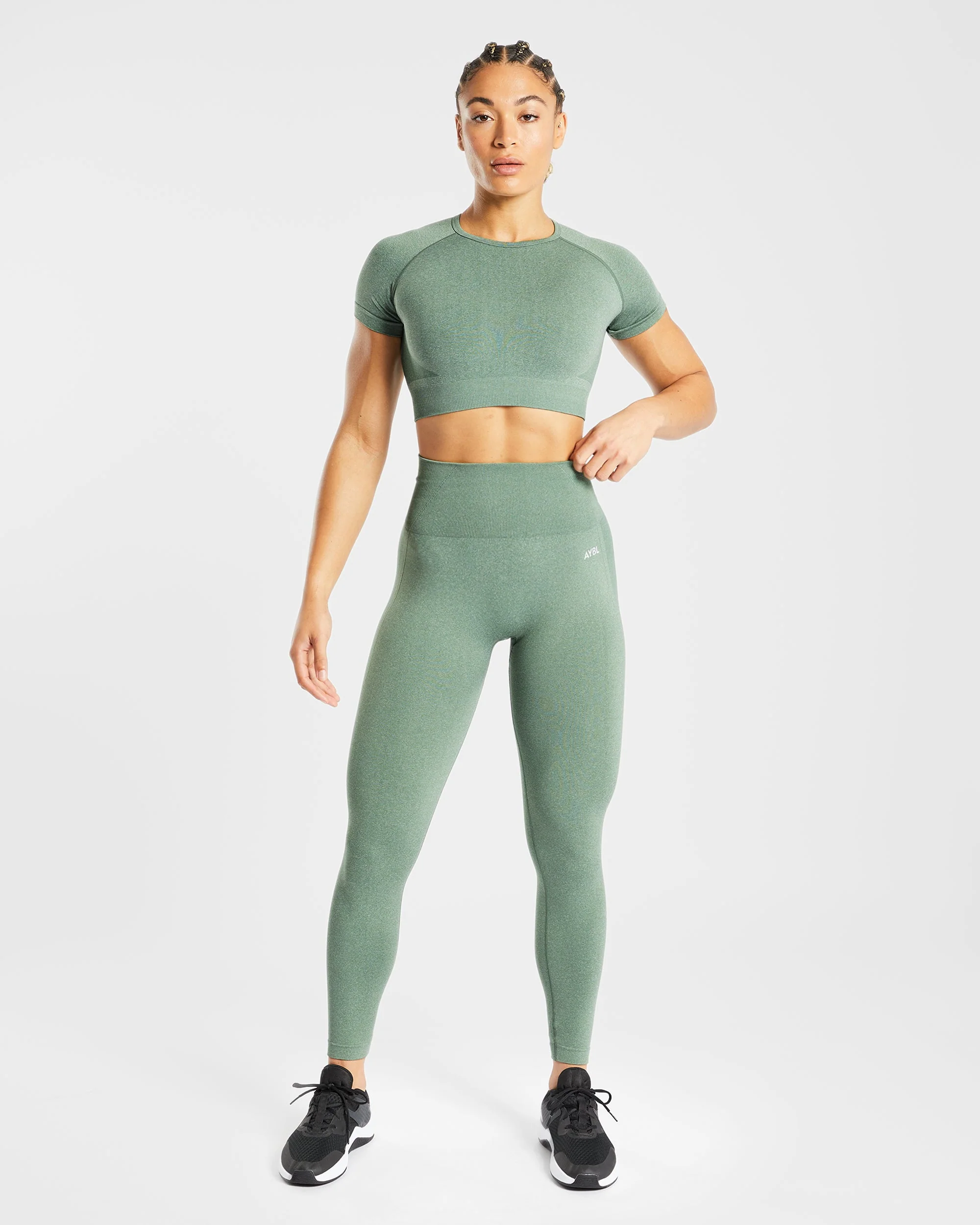 Empower Seamless Leggings - Olive Marl - Image 3