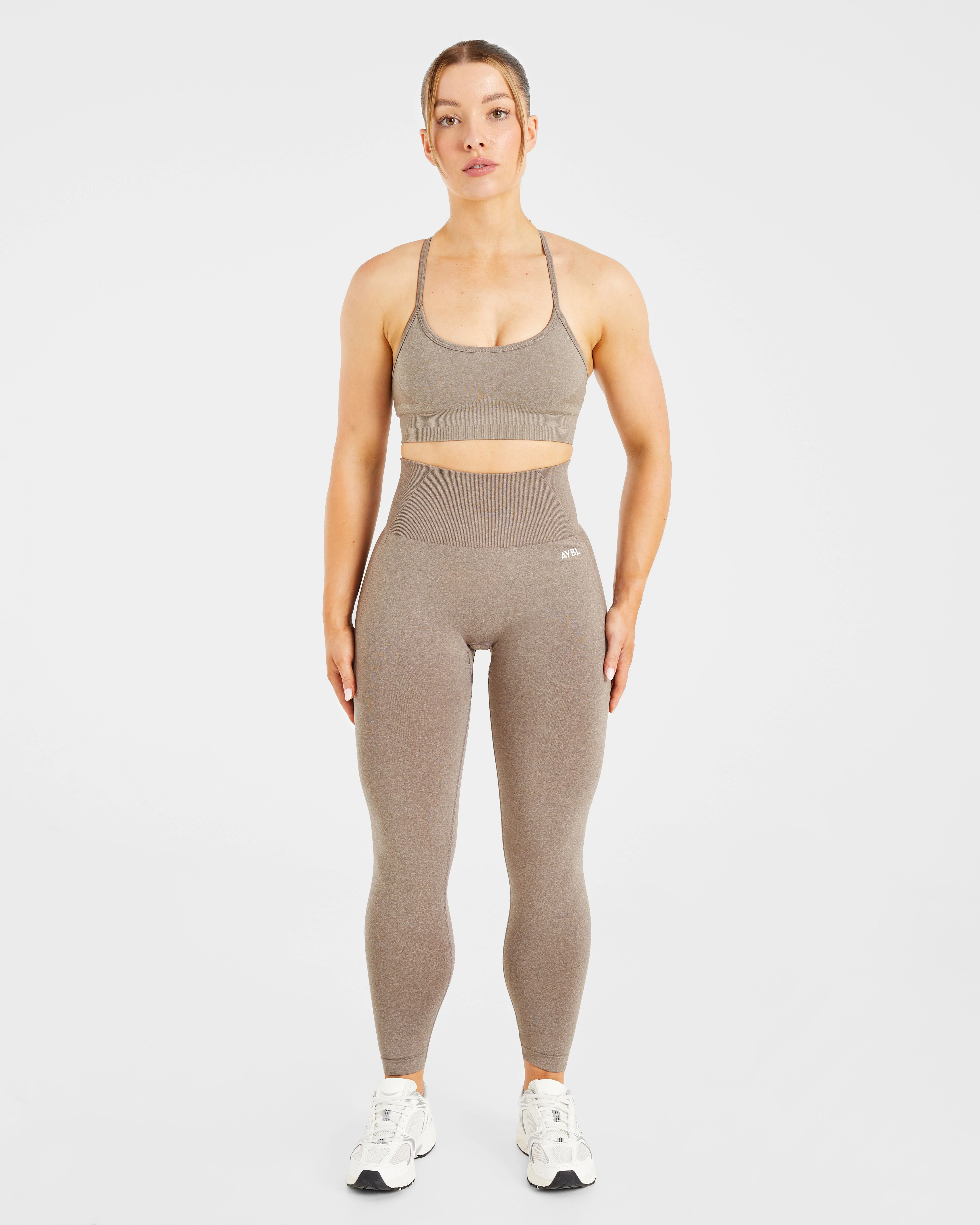 Empower Seamless Leggings - Taupe Marl - Image 3