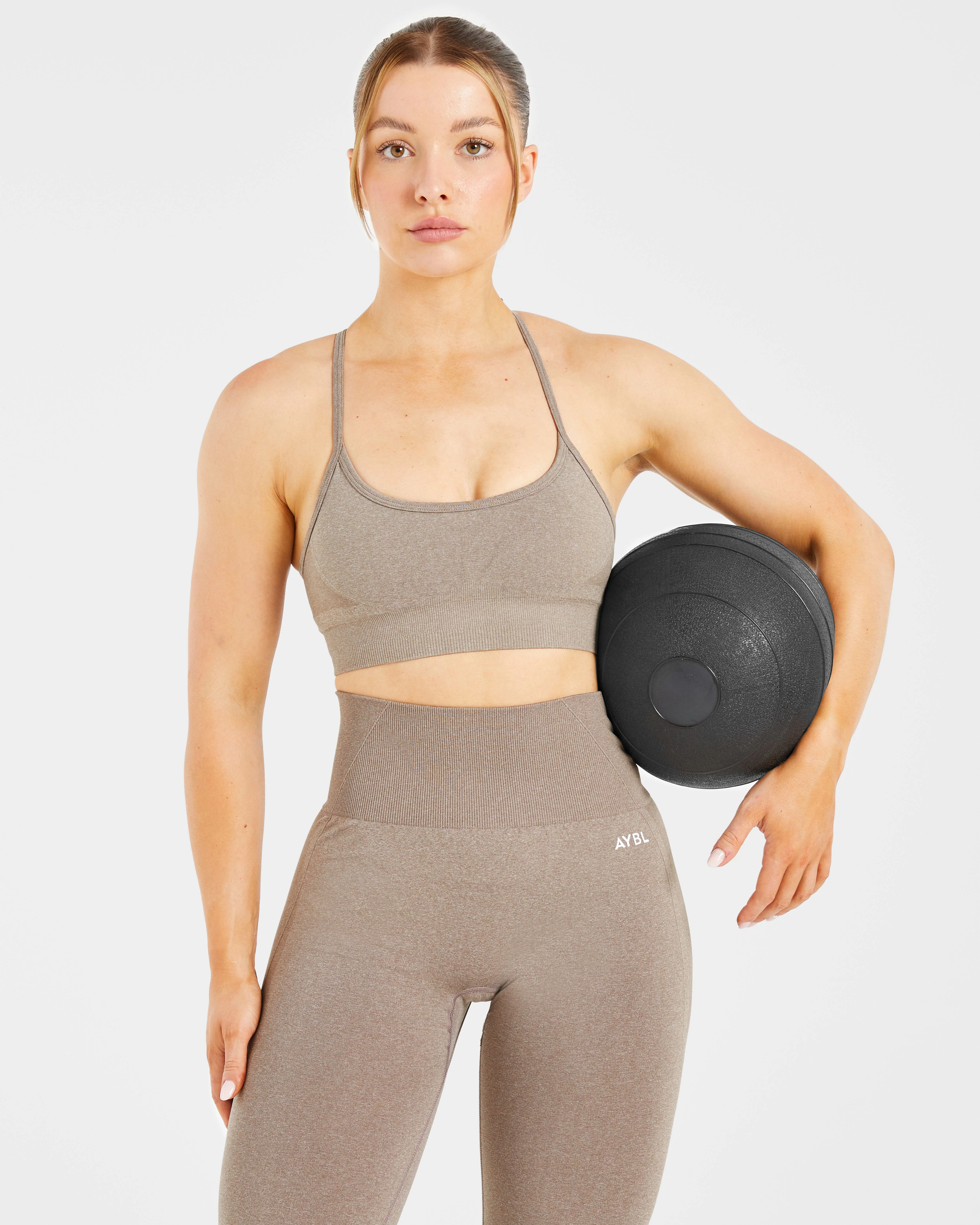 Empower Seamless Leggings - Taupe Marl - Image 7