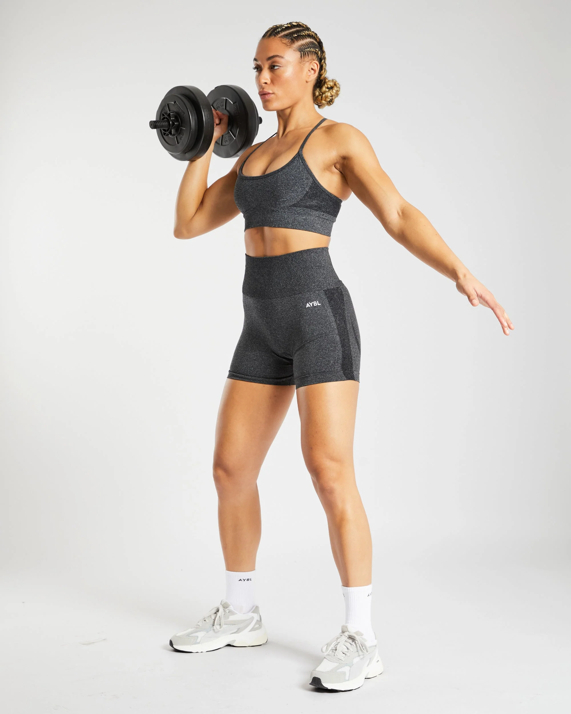 Empower Seamless Shorts - Noir Marl - Image 7