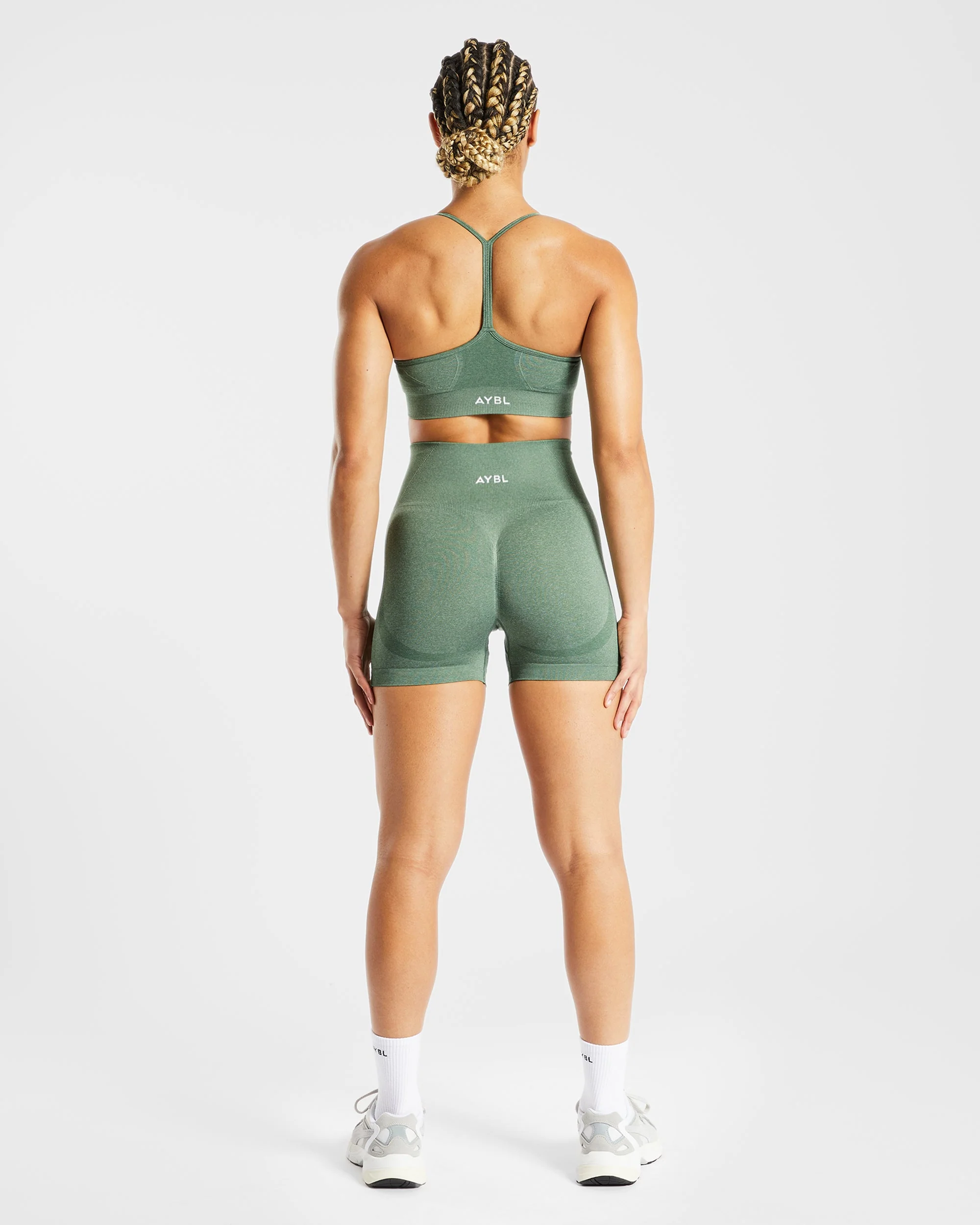 Empower Seamless Shorts - Olive Marl - Image 4