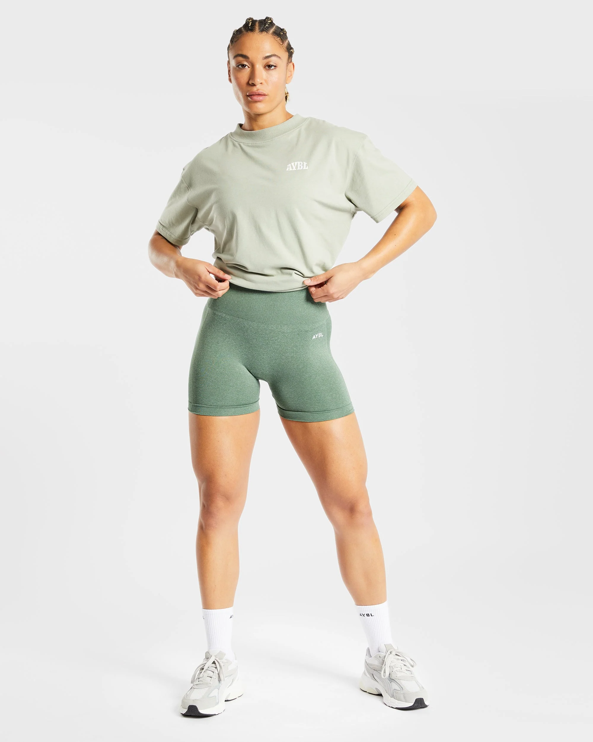 Empower Seamless Shorts - Olive Marl - Image 8