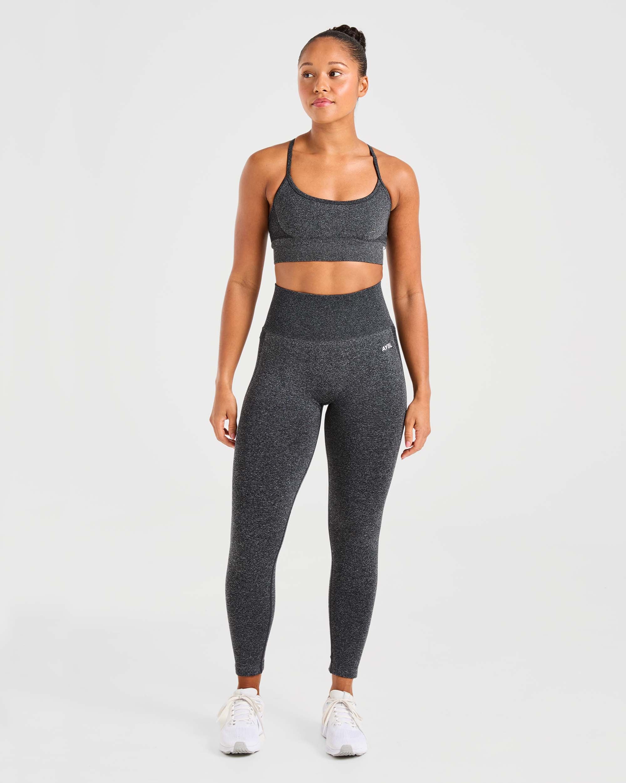 Empower Seamless Sports Bra - Noir Marl - Image 3