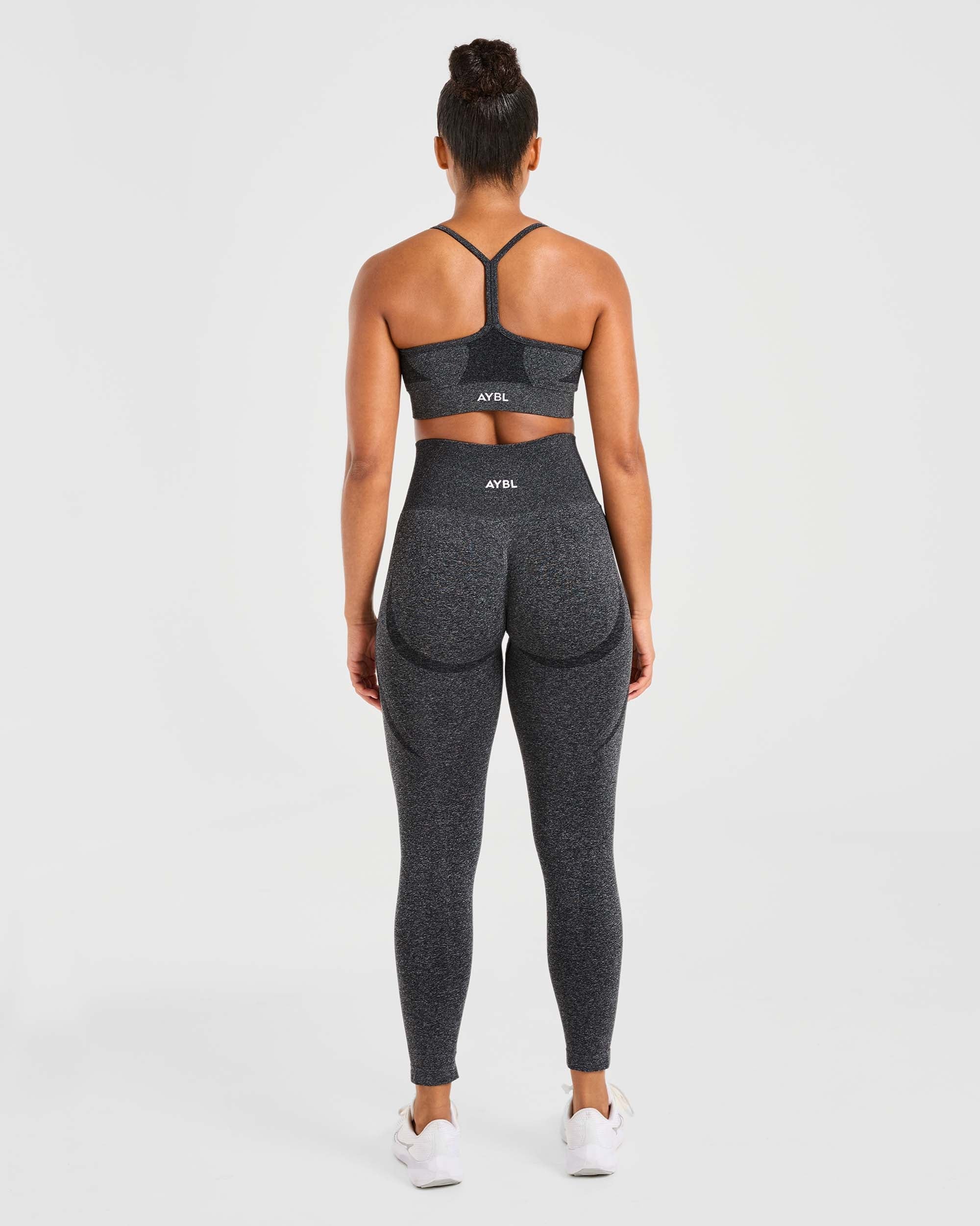 Empower Seamless Sports Bra - Noir Marl - Image 4