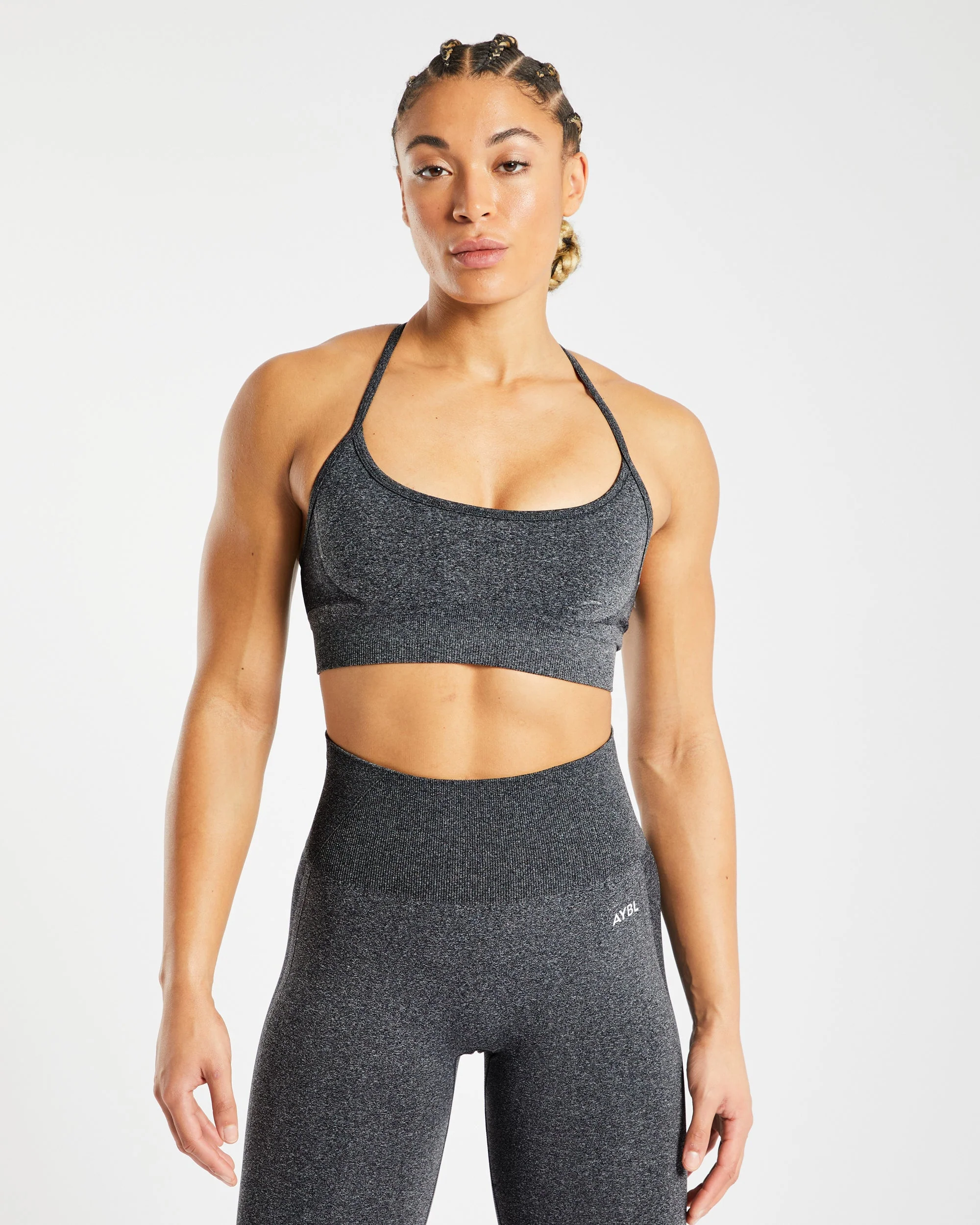 Empower Seamless Sports Bra - Noir Marl - Image 9