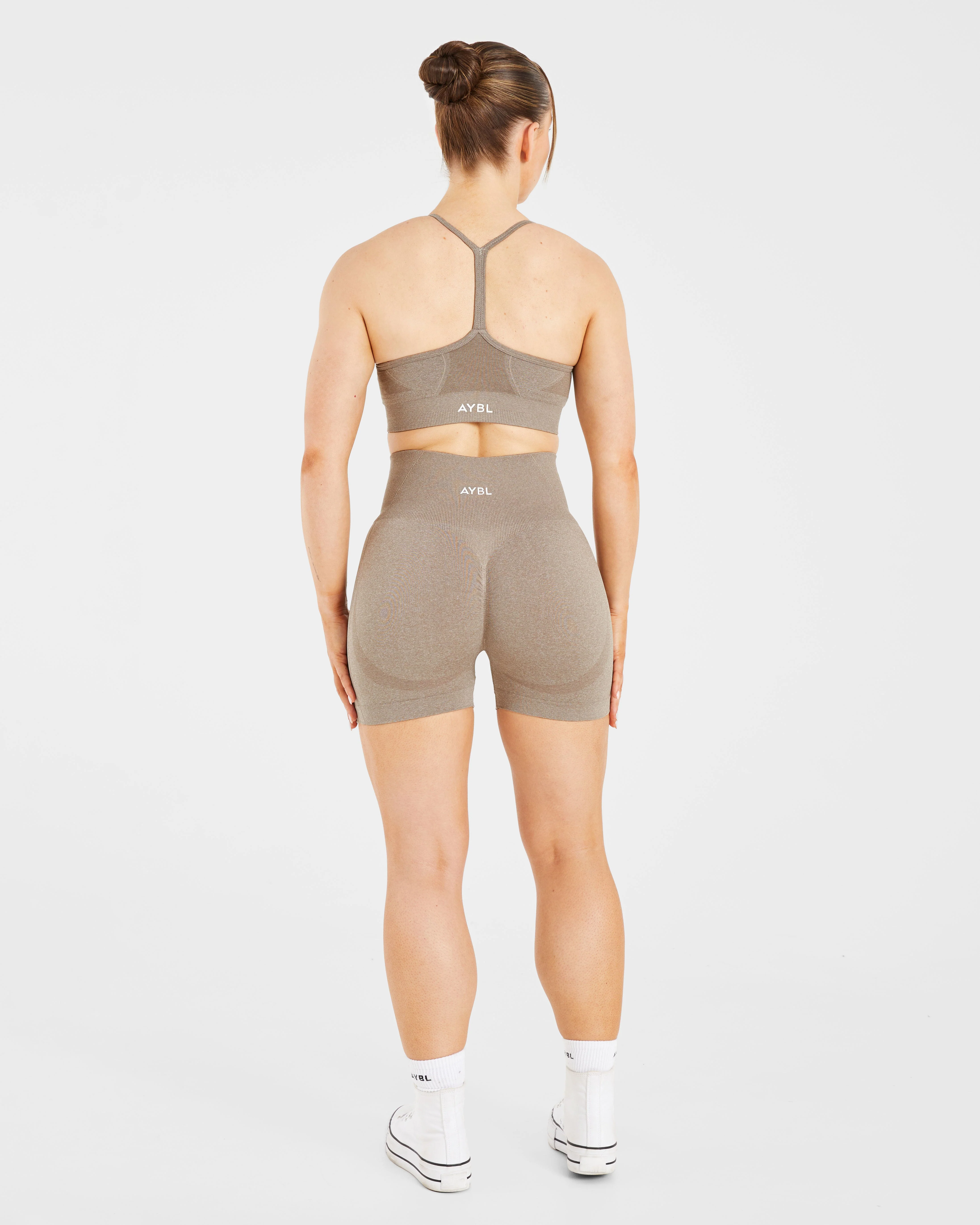 Empower Seamless Sports Bra - Taupe Marl - Image 4