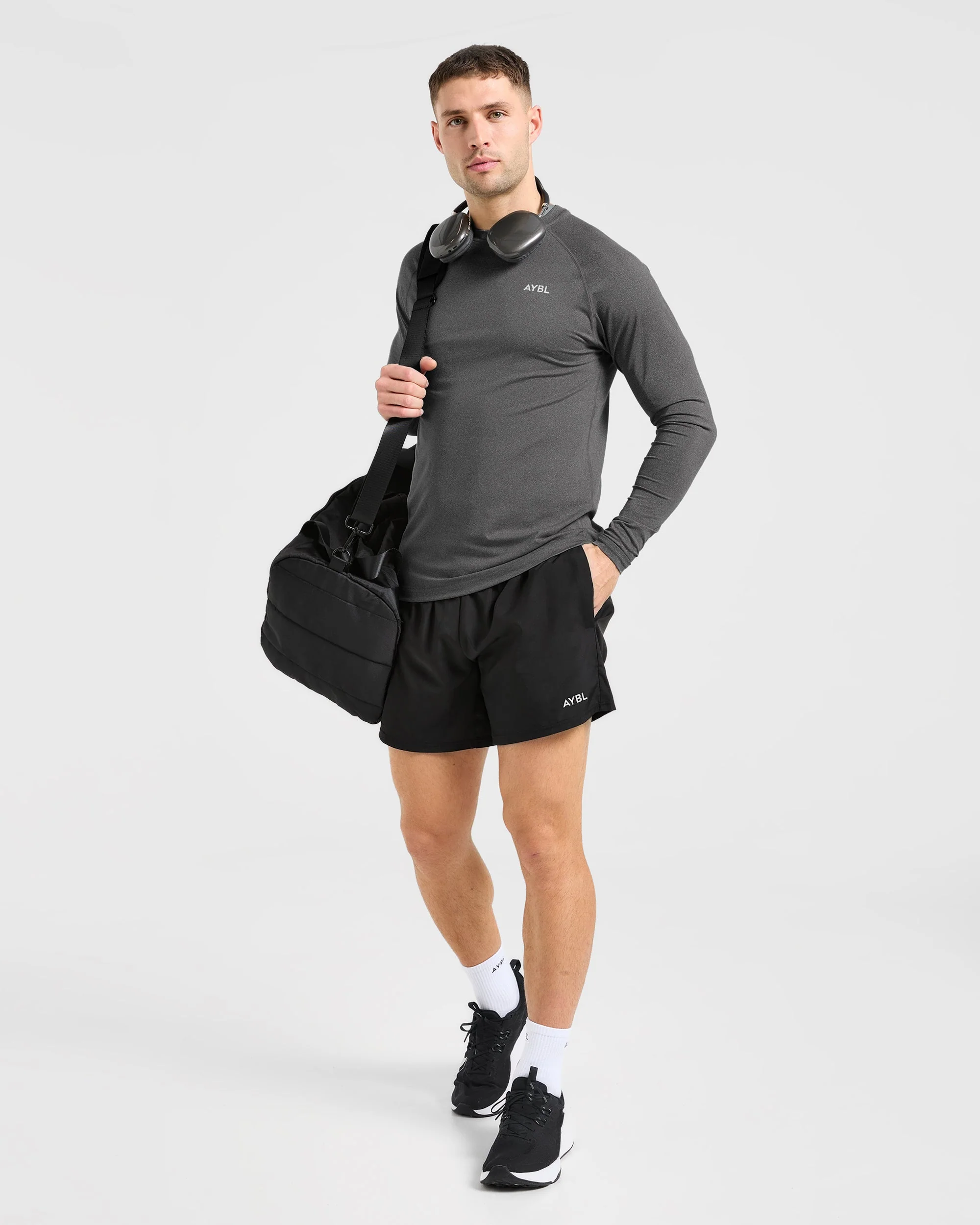 Essential Long Sleeve T Shirt - Gris Marl - Image 8