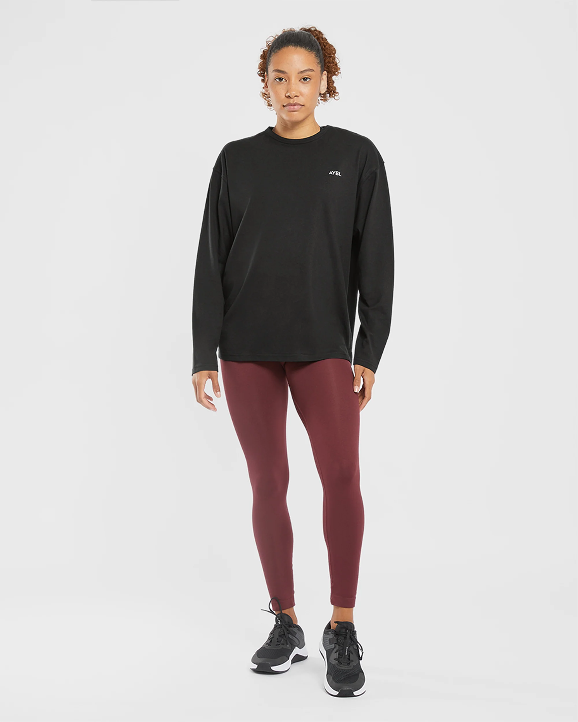 Essential Oversized Long Sleeve T Shirt - Noir - Image 3