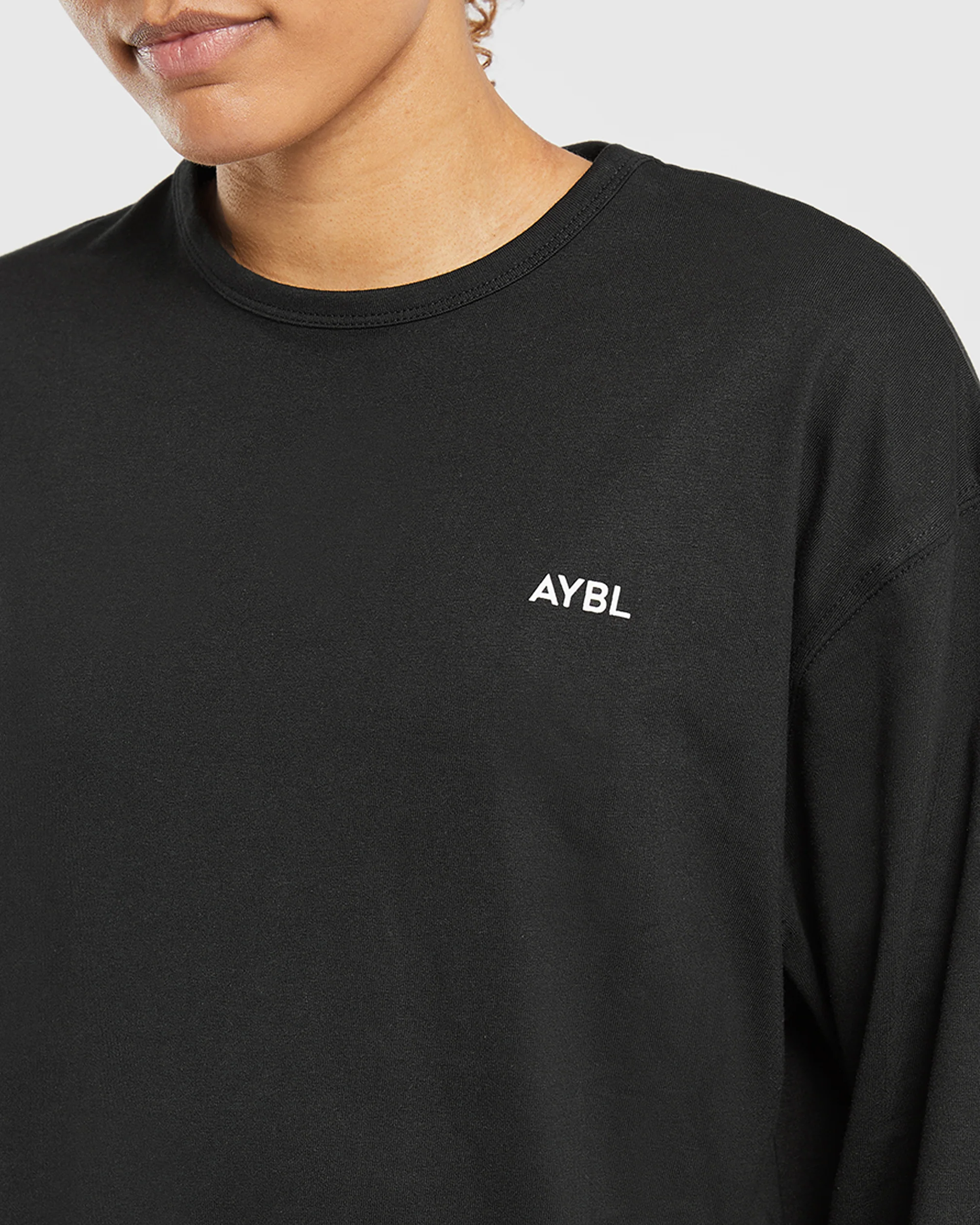 Essential Oversized Long Sleeve T Shirt - Noir - Image 5