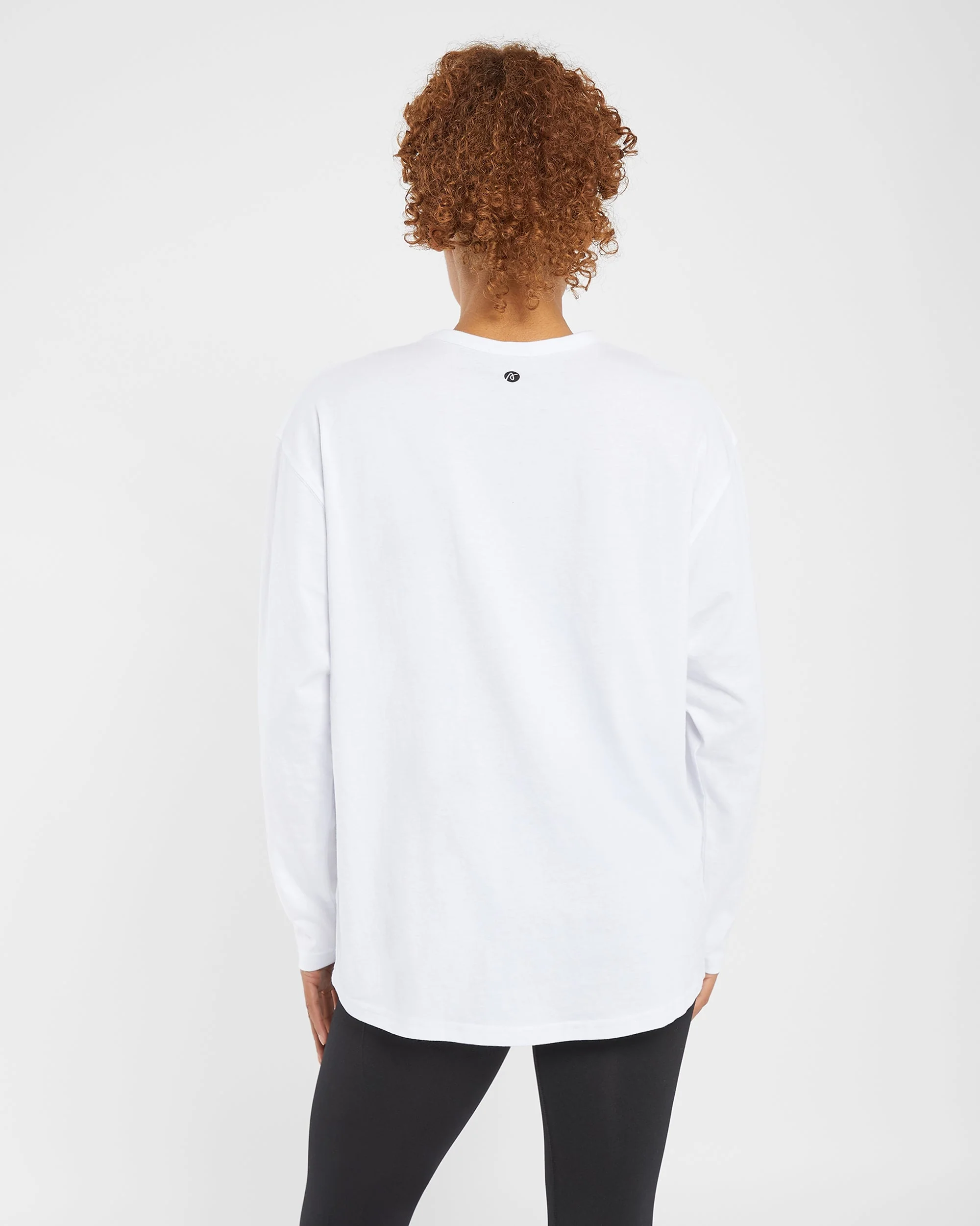 Essential Oversized Long Sleeve T Shirt - Blanc - Image 4