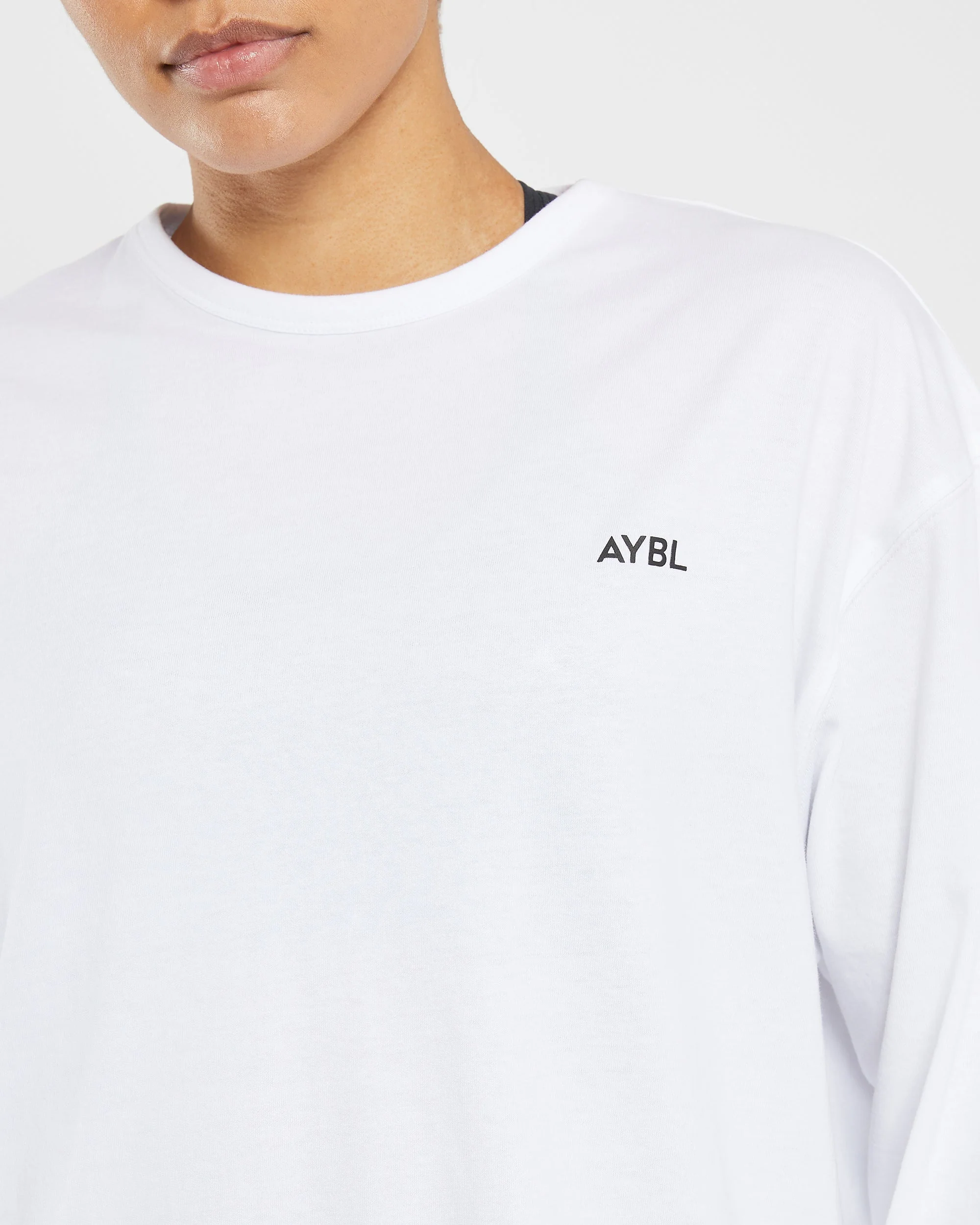 Essential Oversized Long Sleeve T Shirt - Blanc - Image 5