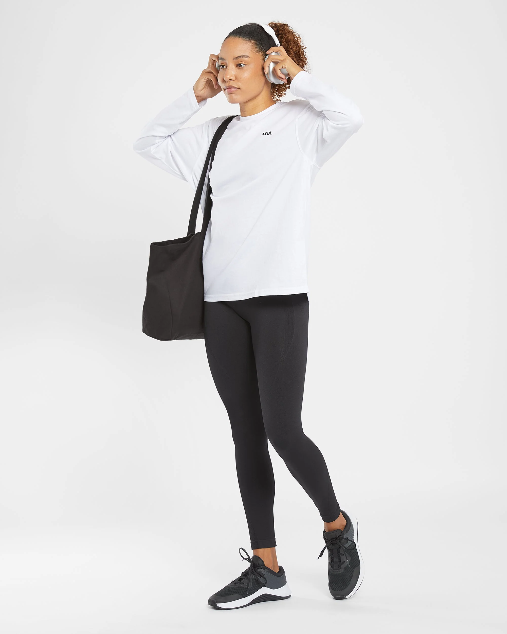 Essential Oversized Long Sleeve T Shirt - Blanc - Image 7