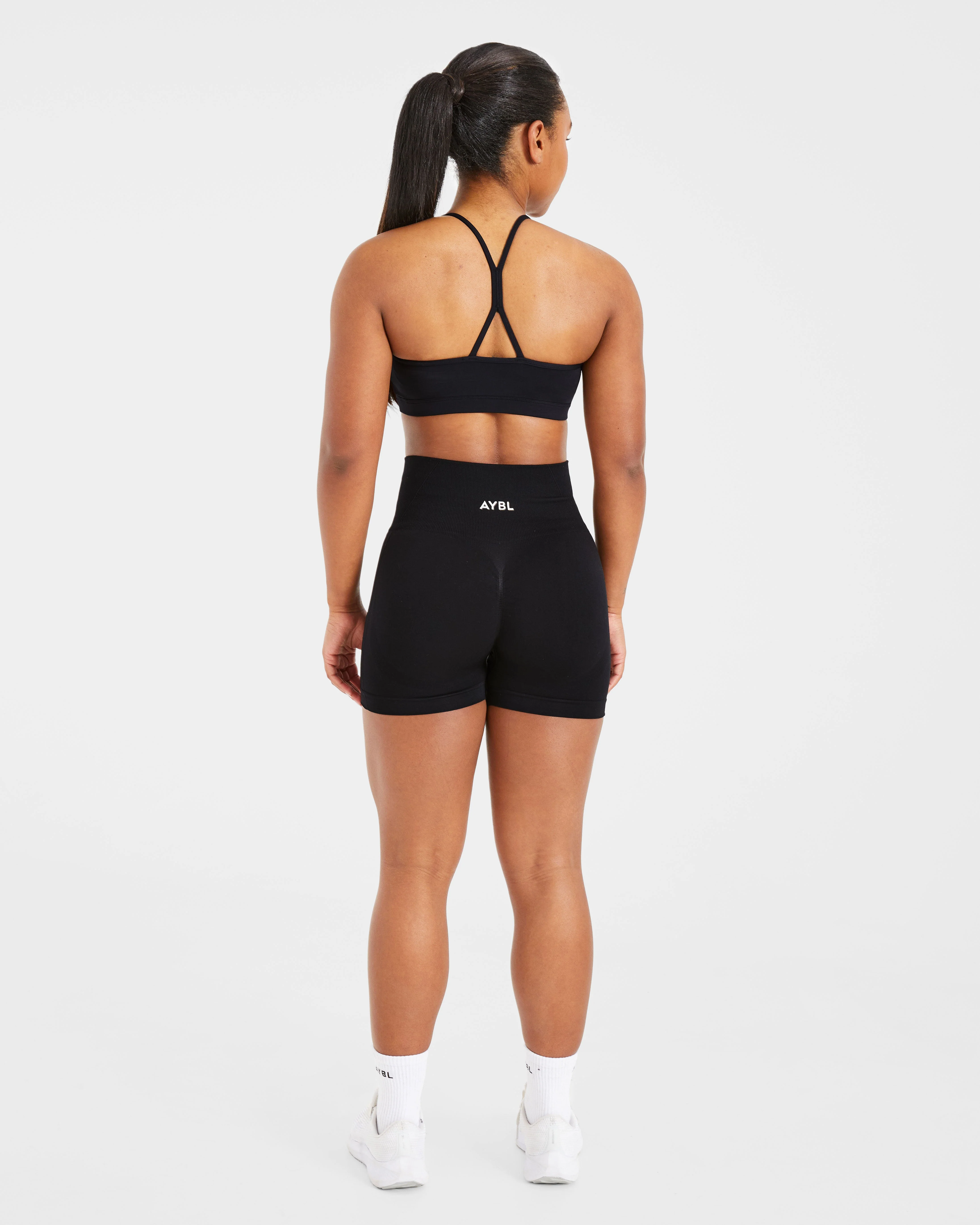 Essential Ruched Sports Bra - Noir - Image 4