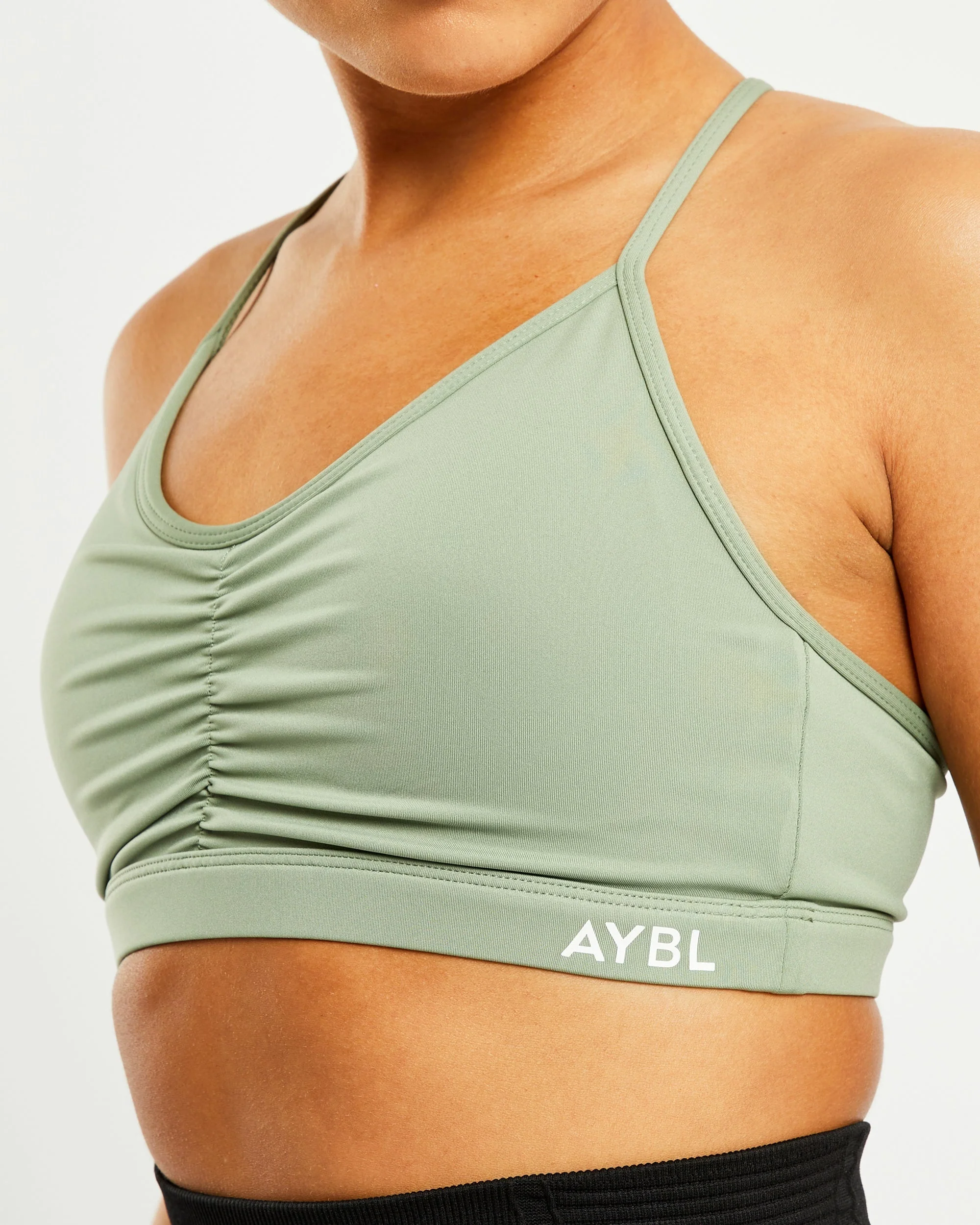 Essential Ruched Sports Bra - Olive Vert - Image 13