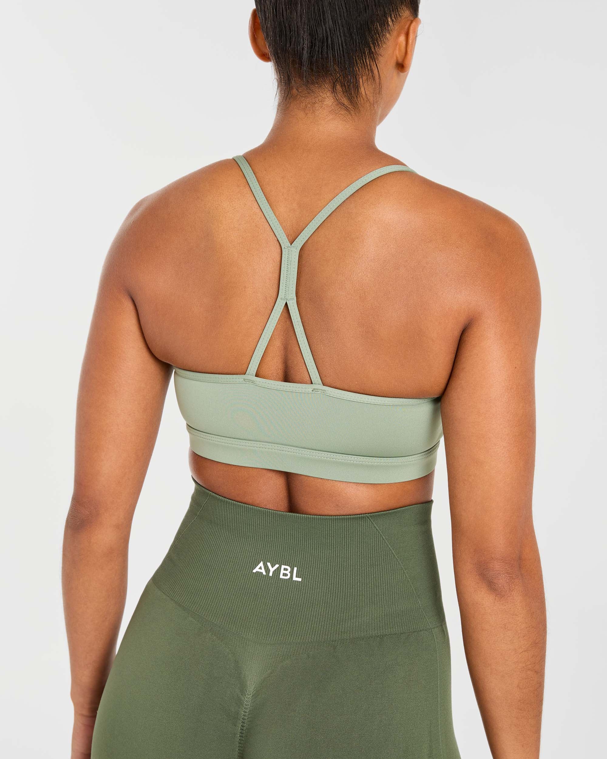 Essential Ruched Sports Bra - Olive Vert - Image 6