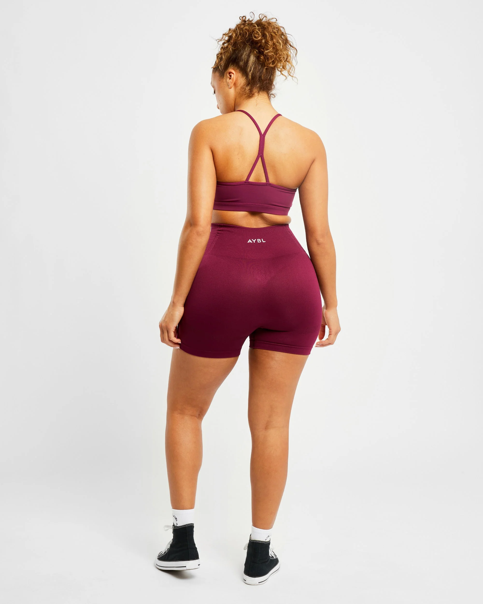 Essential Ruched Sports Bra - Violet Wine - Image 4