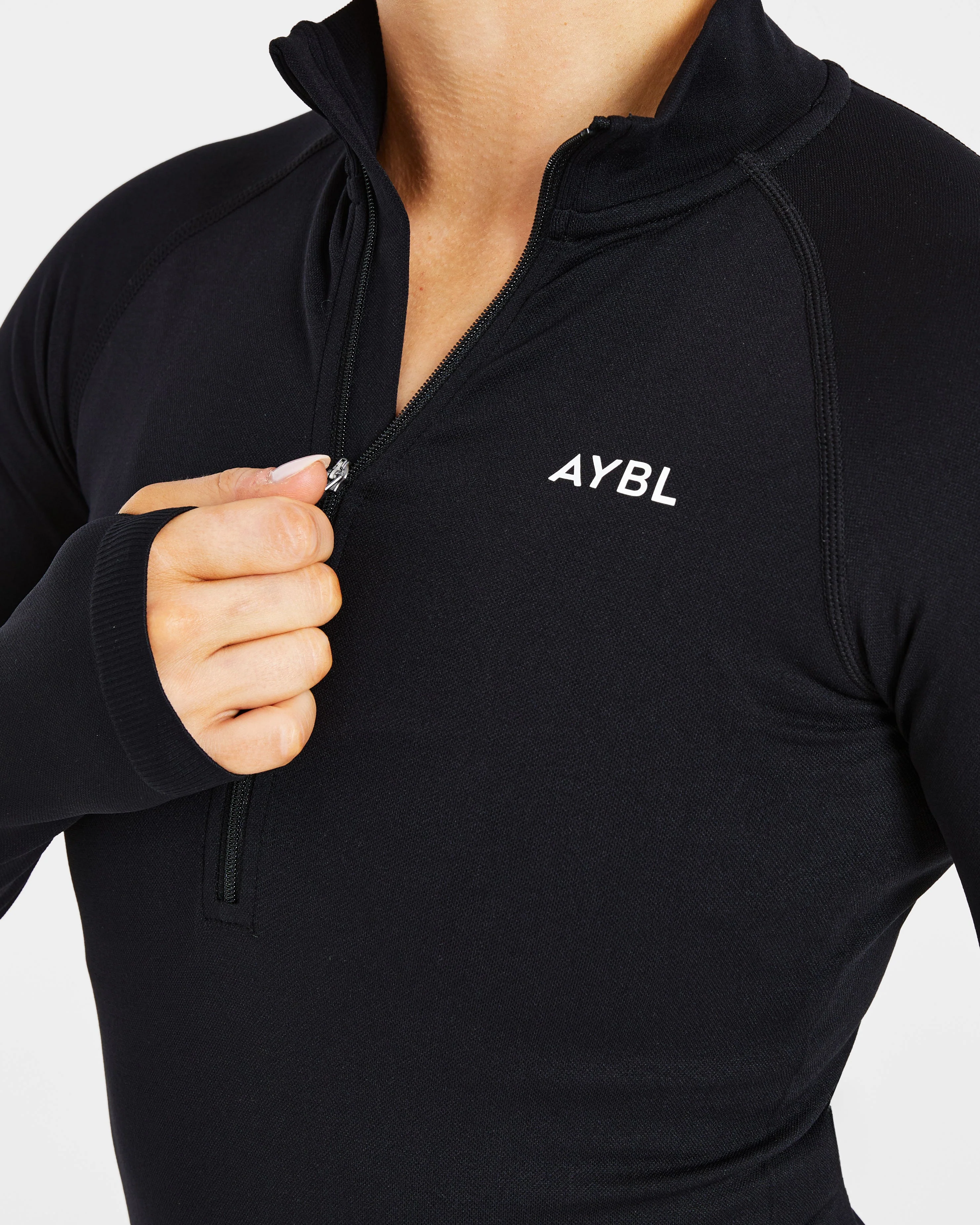 Essential Seamless 1/2 Zip Pullover - Noir - Image 5