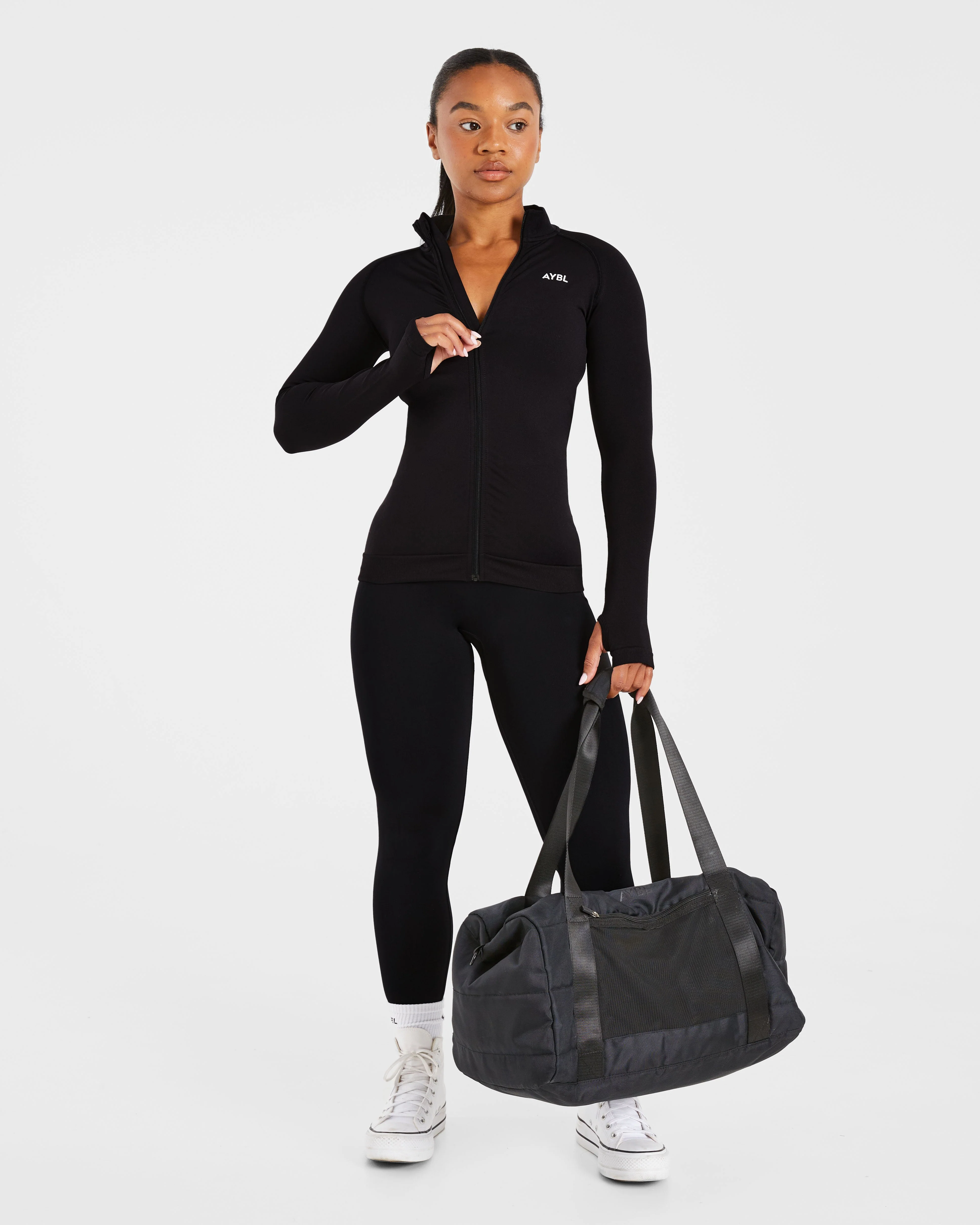Essential Seamless Zip Jacket - Noir - Image 7