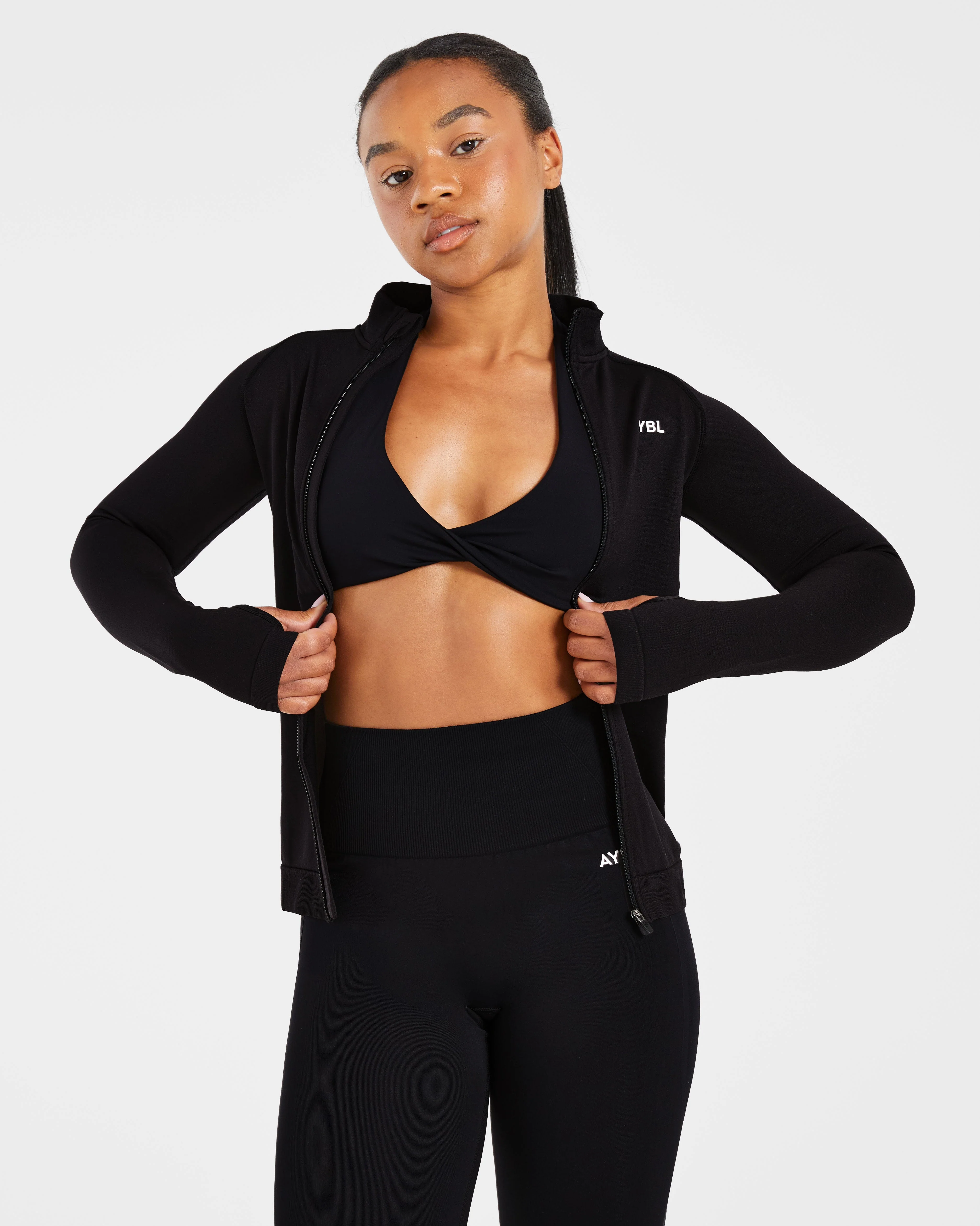 Essential Seamless Zip Jacket - Noir - Image 8