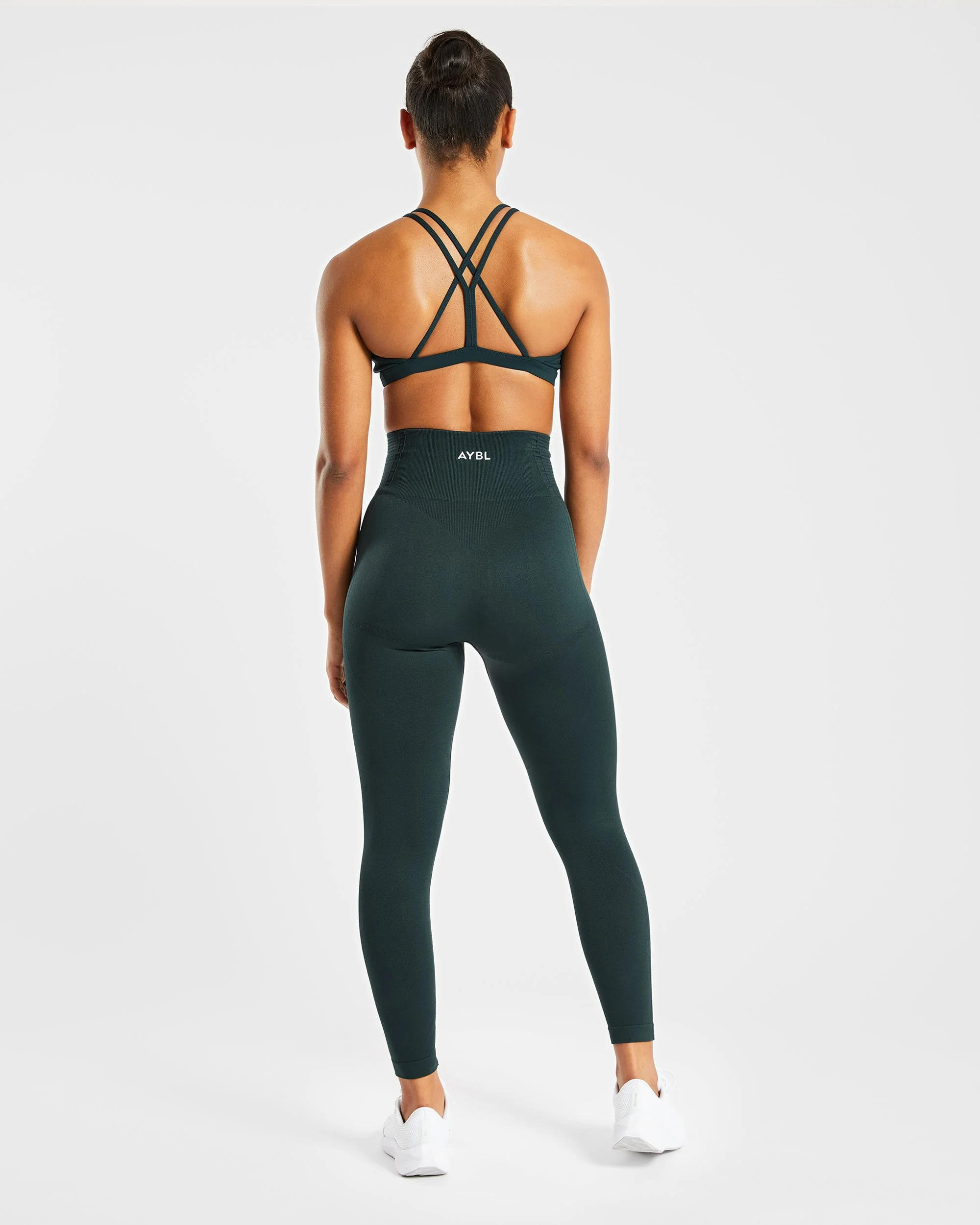 Essential Strappy Sports Bra - Forest Vert - Image 4