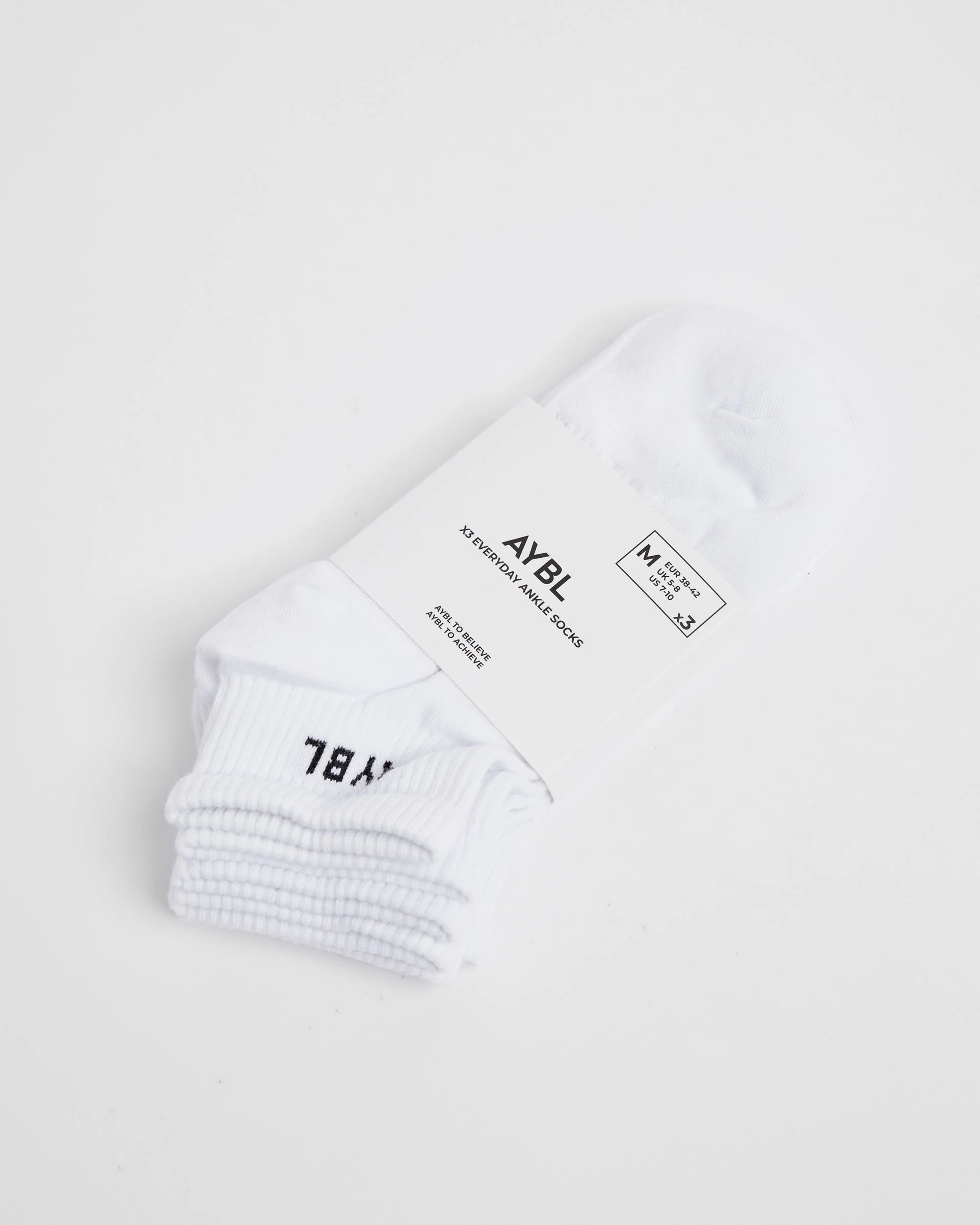 Everyday Ankle Socks (3 Pack) - Blanc - Image 4