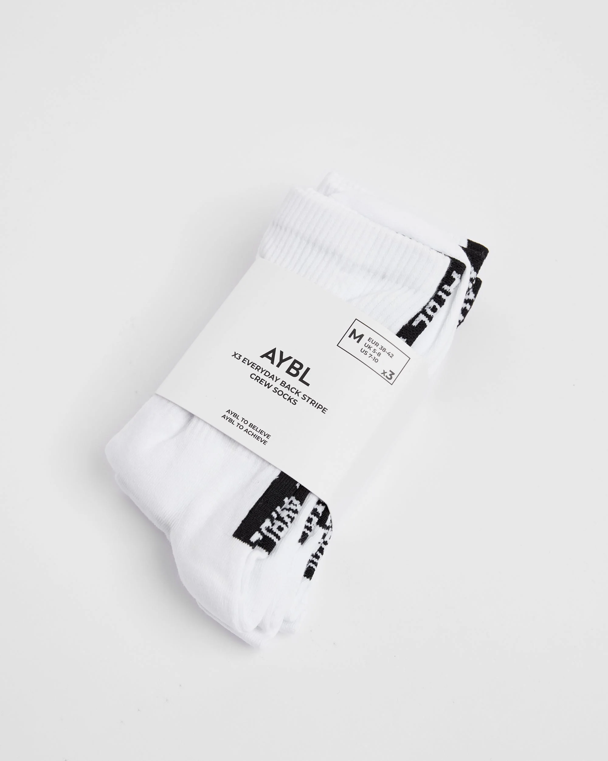 Everyday Back Stripe Crew Socks (3 Pack) - Blanc - Image 4