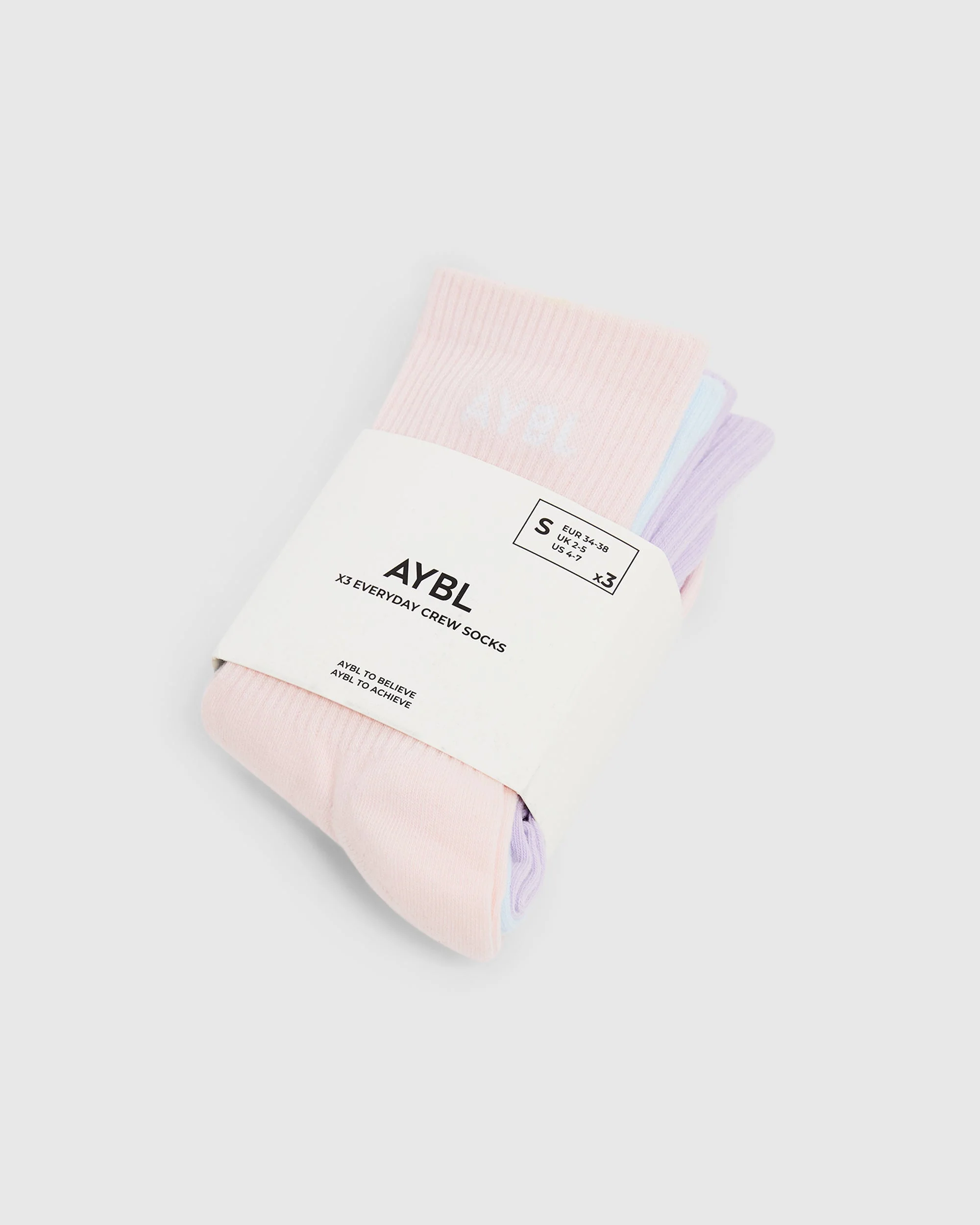 Everyday Crew Socks (3 Pack) - Blue/Purple/Pink - Image 6