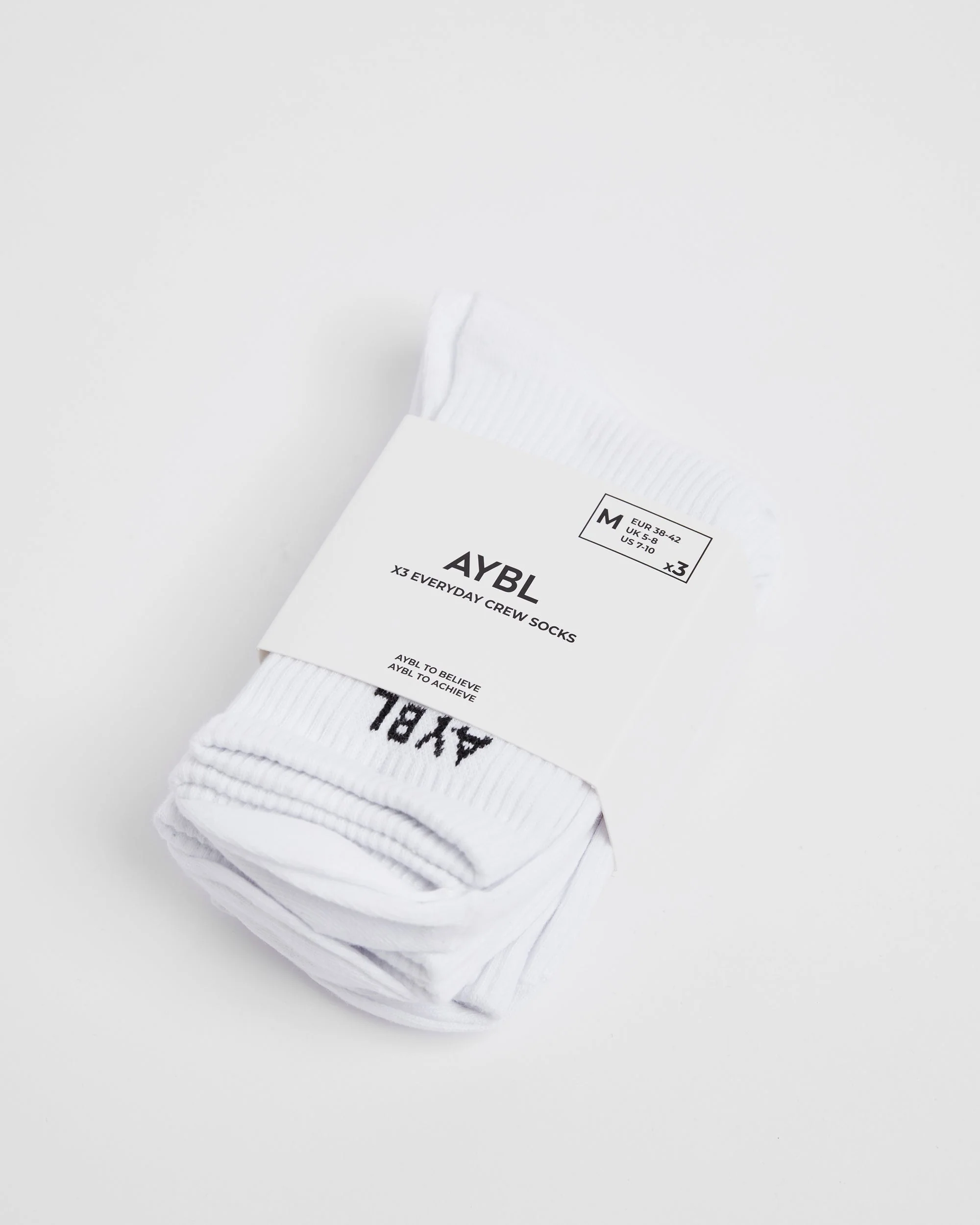 Everyday Crew Socks (3 Pack) - Blanc - Image 4