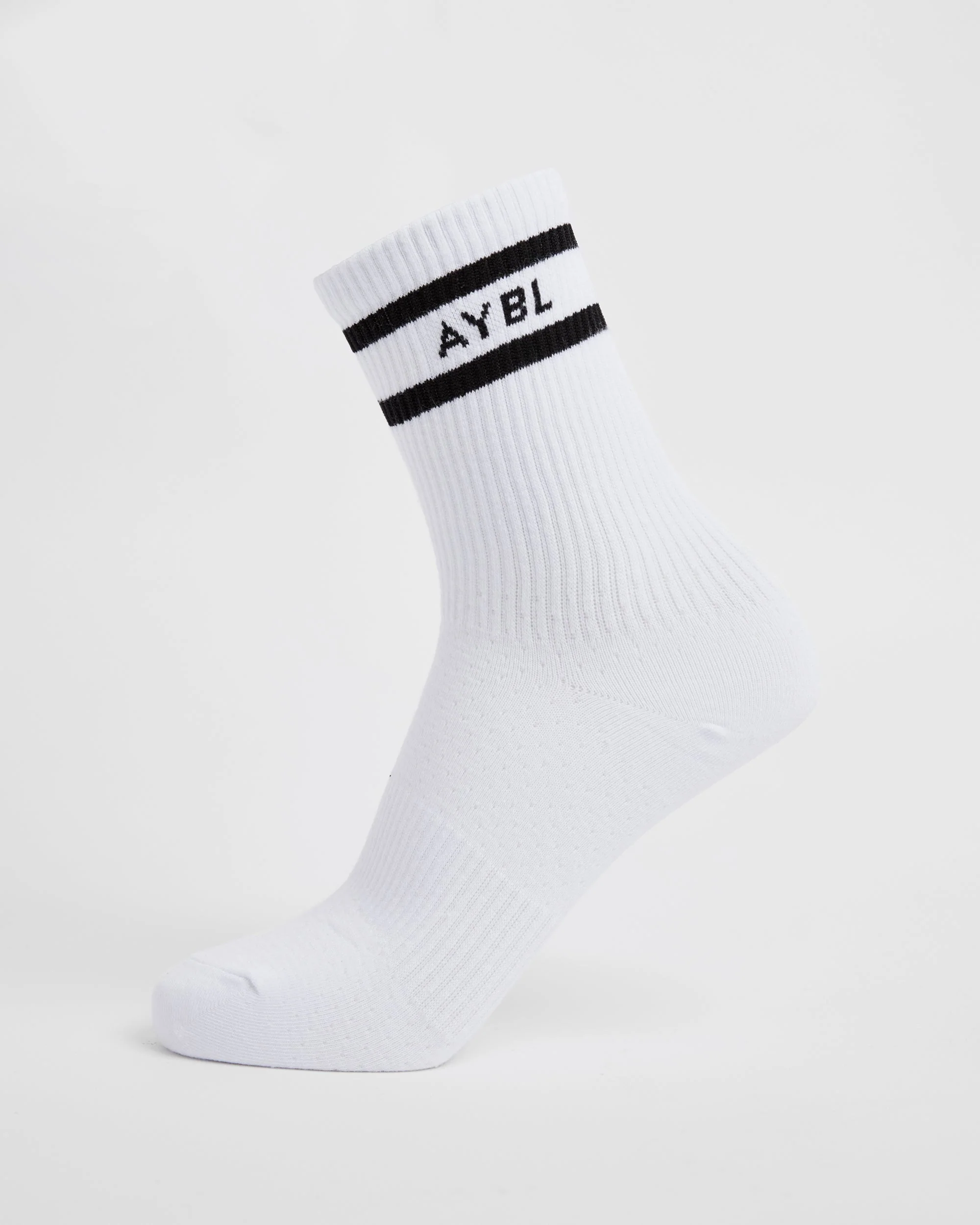 Everyday Double Stripe Crew Socks (3 Pack) - Blanc - Image 3
