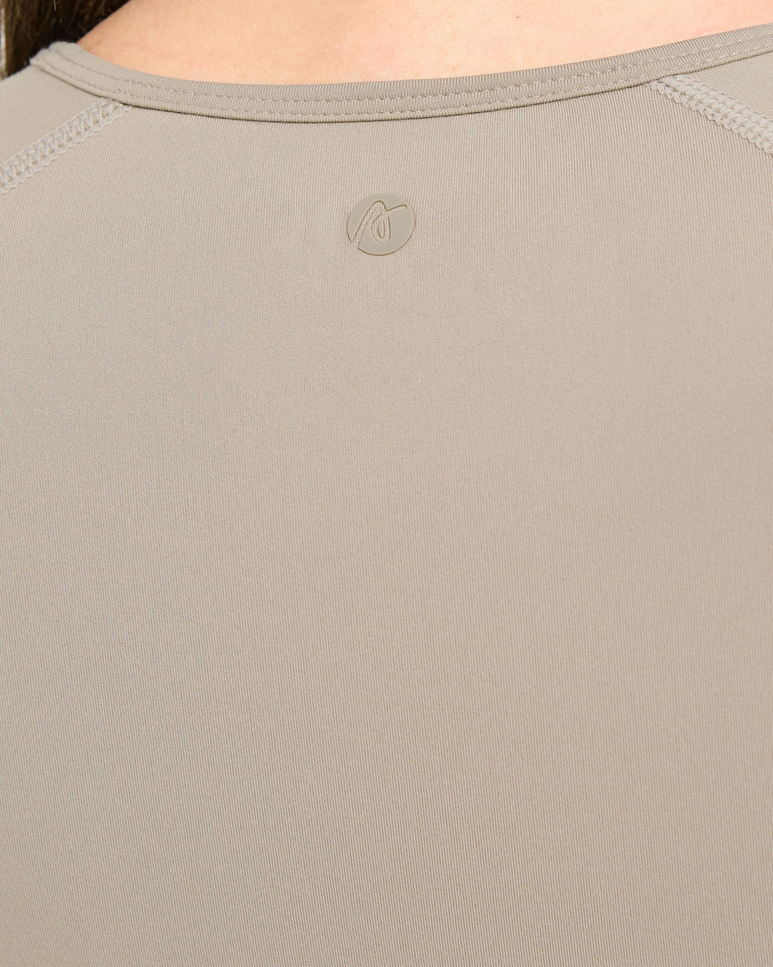 Staple Long Sleeve Crop Top - Muted Taupe - Image 6