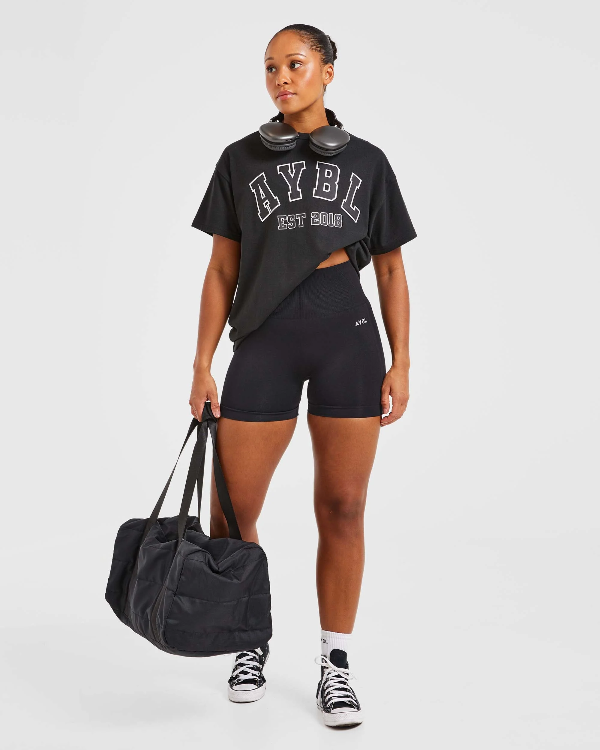 Varsity Oversized T Shirt - Noir - Image 8